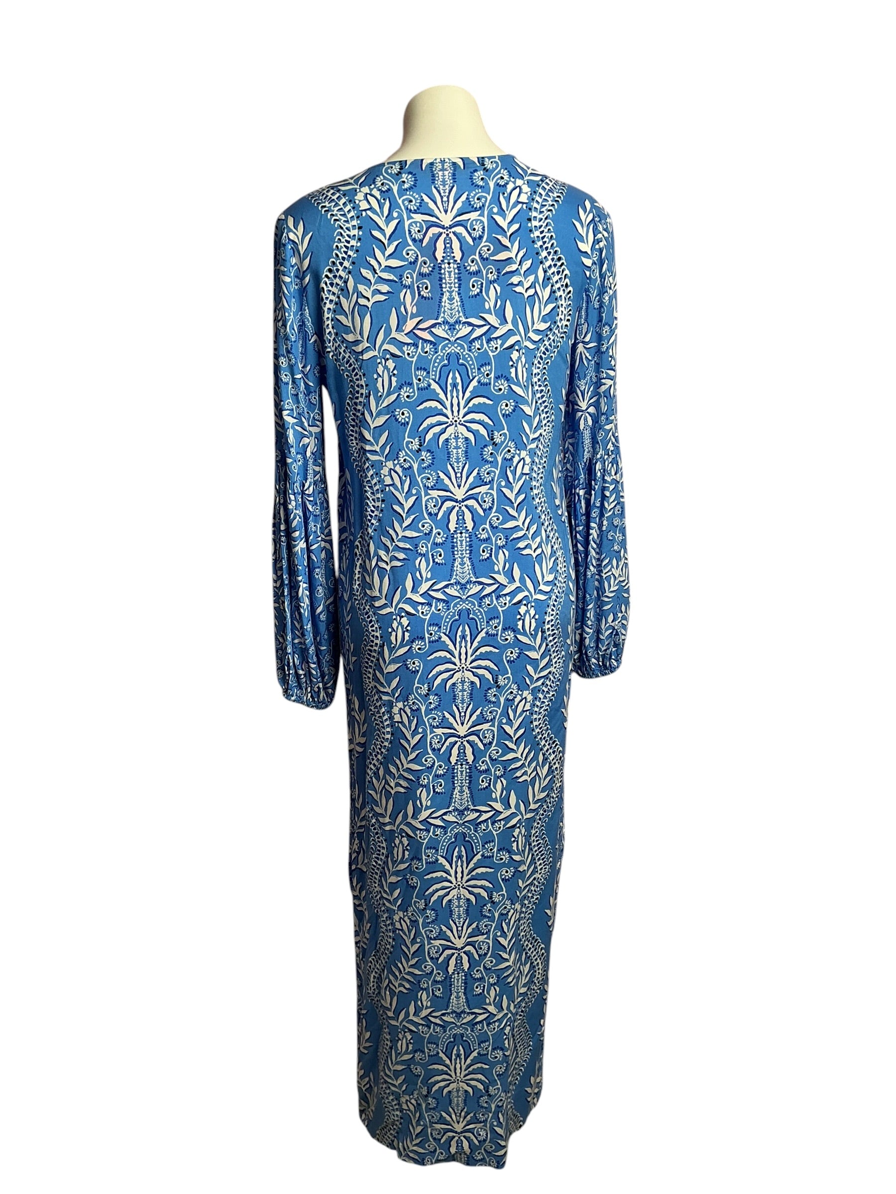 Lilly Pulitzer- NWT Laureli Long Sleeve Maxi Dress Abaco Blue Have It Both Rays Size 6