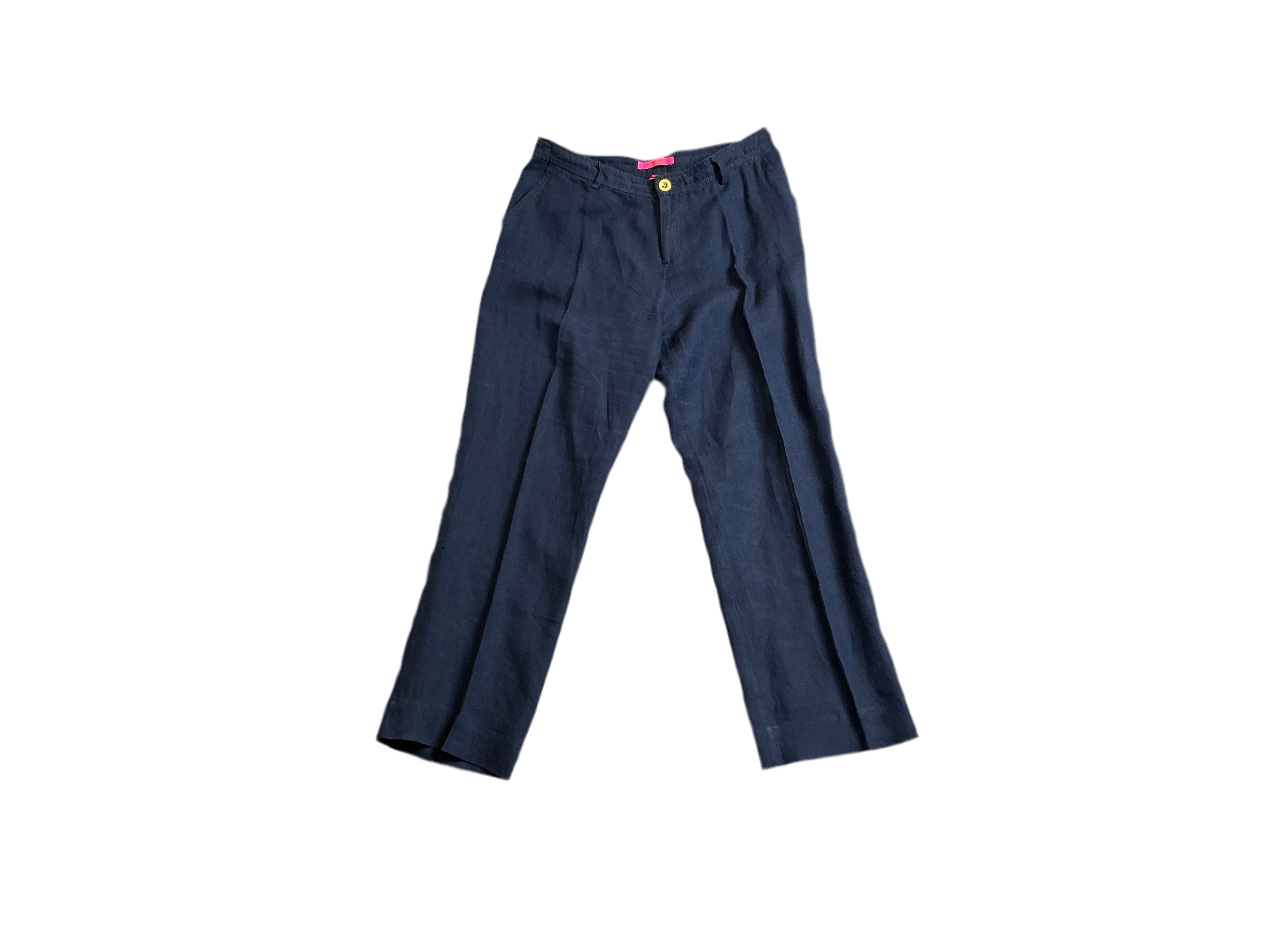 Lilly Pulitzer Breeza Linen Pants True Navy - Size 8