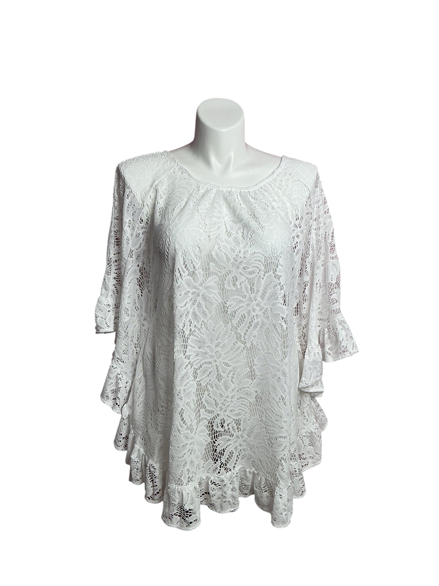 Lilly Pulitzer- Atley Ruffle Cover-Up Resort White Size M