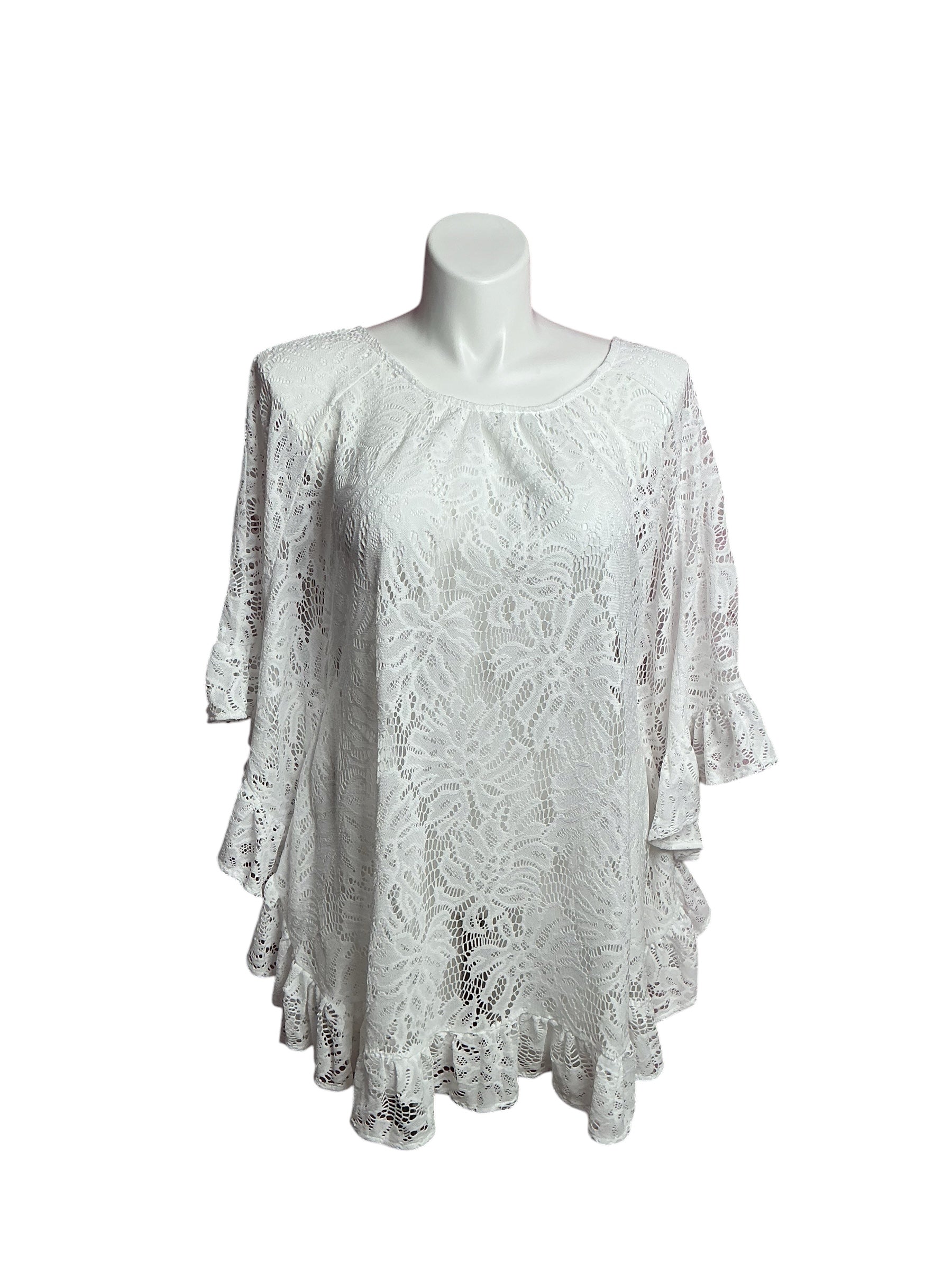 Lilly Pulitzer- Atley Ruffle Cover-Up Resort White Size M