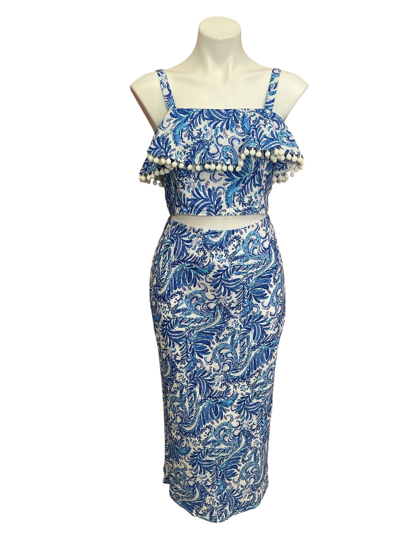 Lilly Pulitzer NWT Gretna 2PC Set Baha Blue Bird Is The Word - Size 2