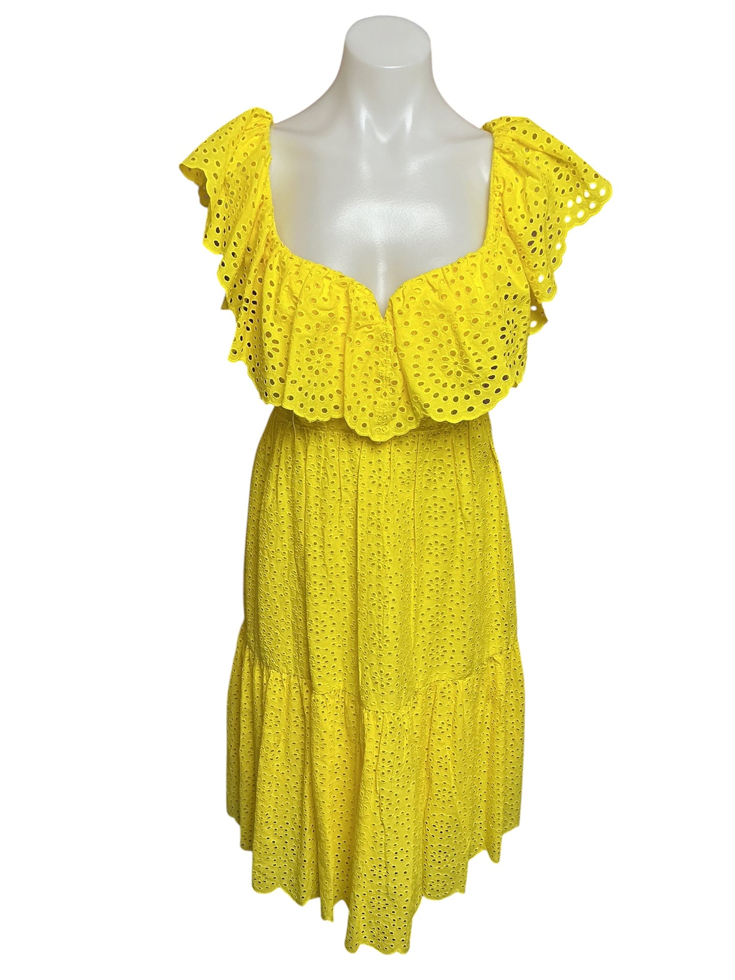 Lilly Pulitzer Asteria Dress Resort Yellow Daisy Dreams Eyelet - Size 8