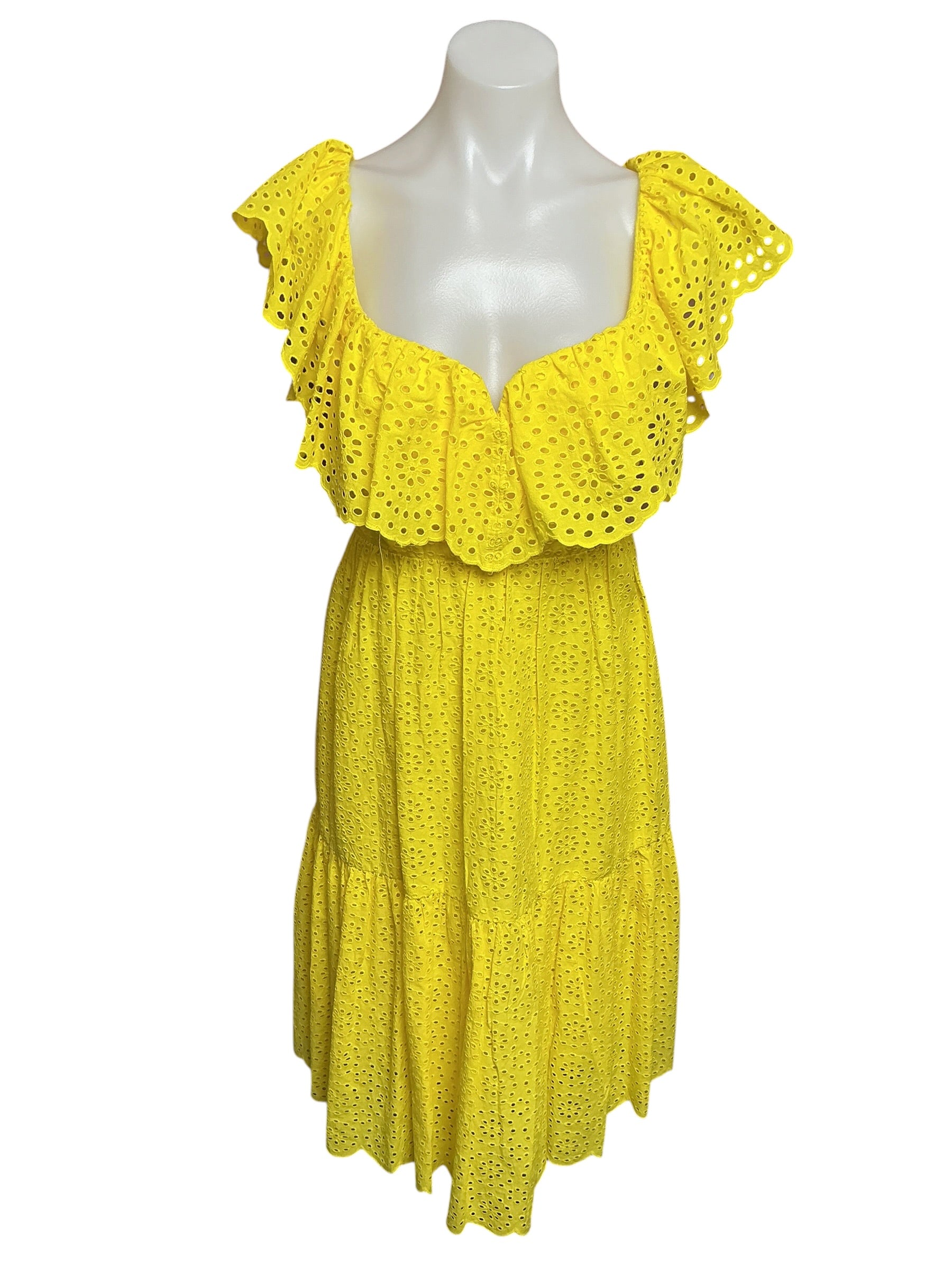 Lilly Pulitzer Asteria Dress Resort Yellow Daisy Dreams Eyelet - Size 8