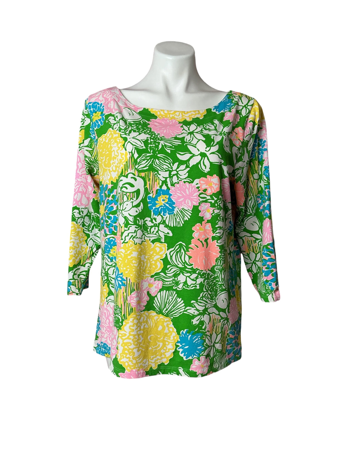 Lilly Pulitzer Juline Top Hibiscus Stroll - Size XL