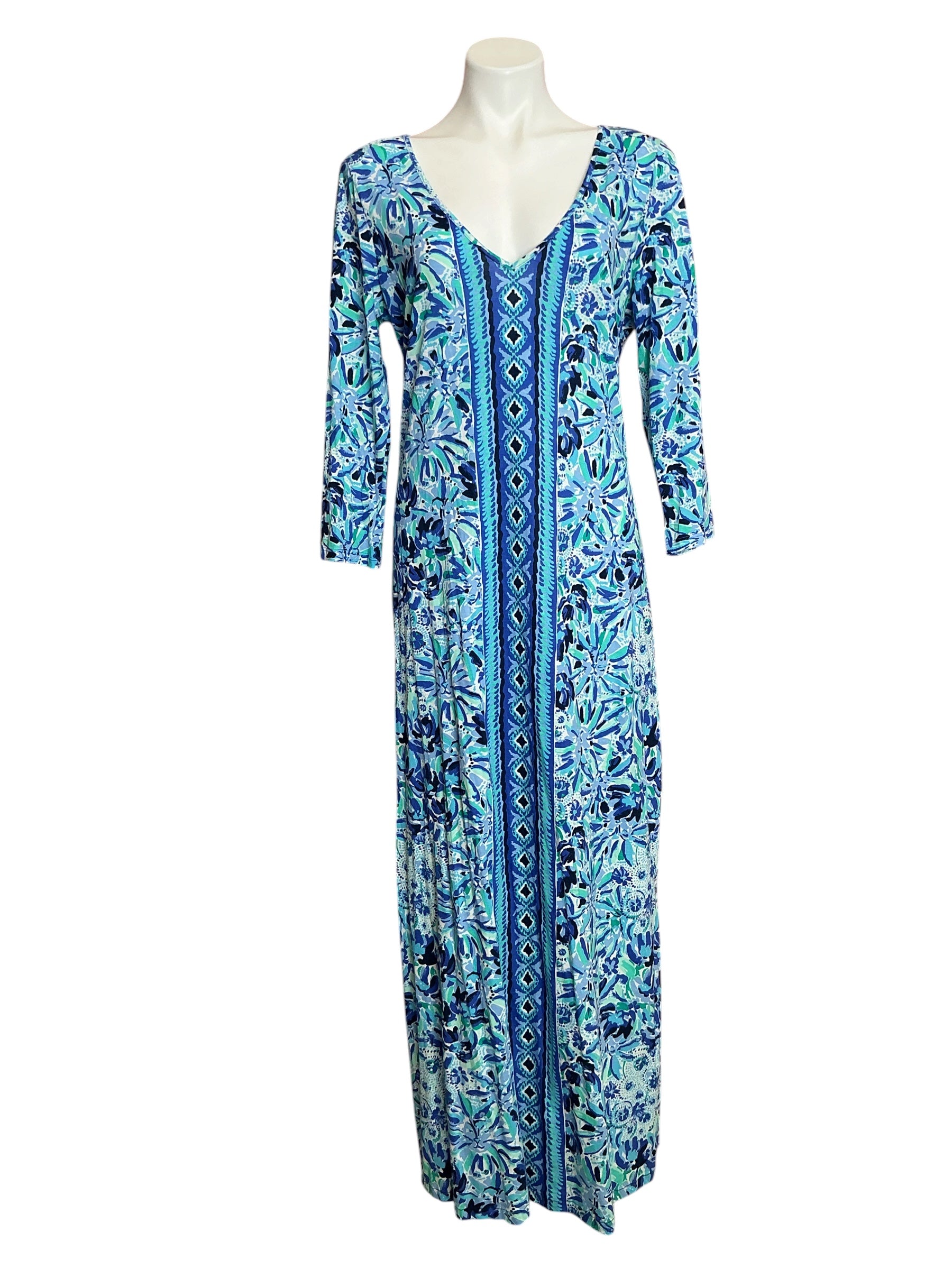 Lilly Pulitzer Anissa Maxi Dress Iris Blue High Maintenance - Size L