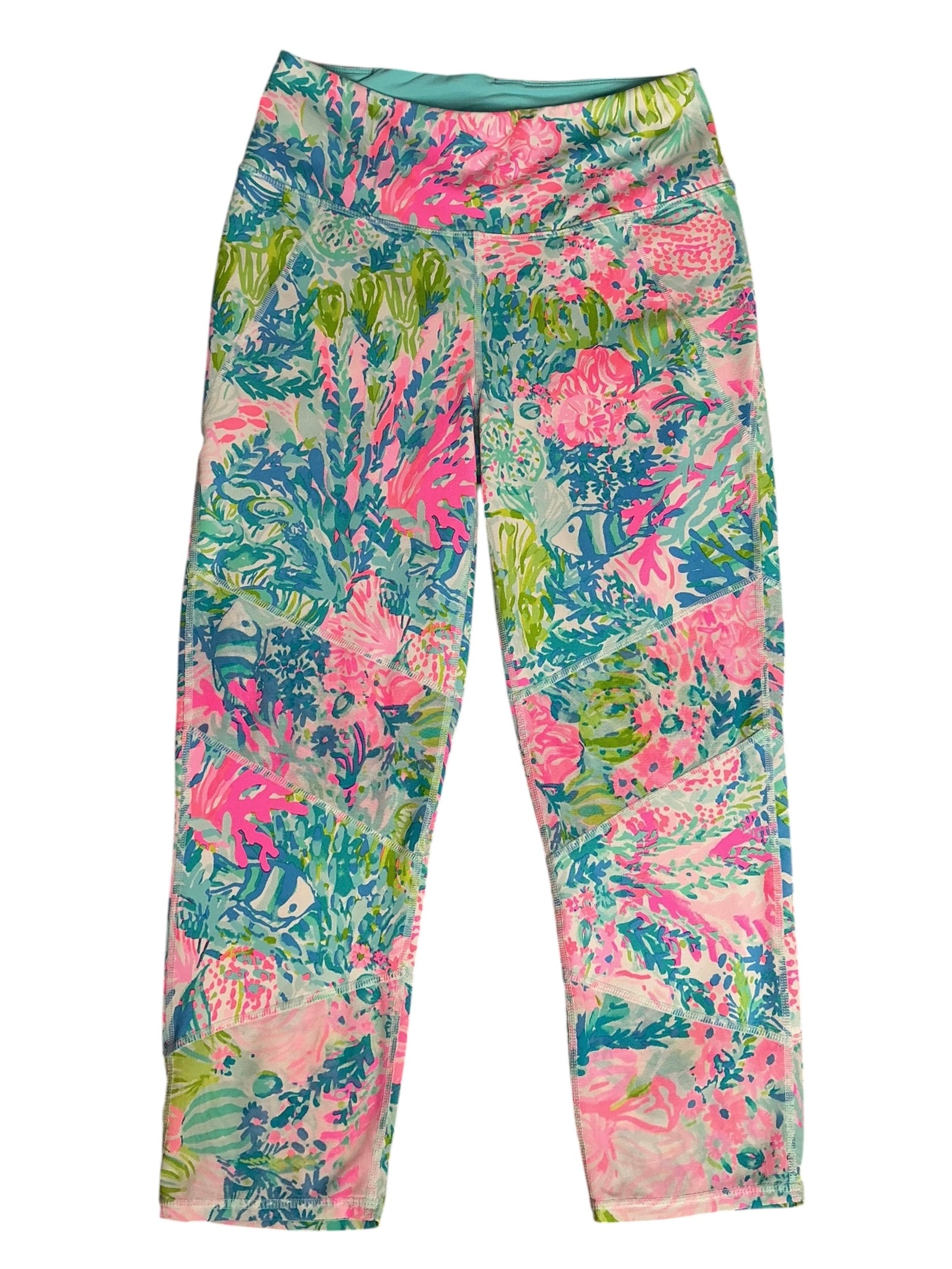 Lilly Pulitzer Luxletic 21” Weekender High Rise Crop Leggings Fished My Wish - Size M