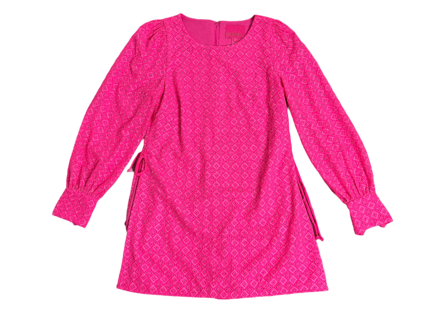 Lilly Pulitzer Aisha Romper - Pink Isle Ditsy Diamond Poly Eyelet - Size 2