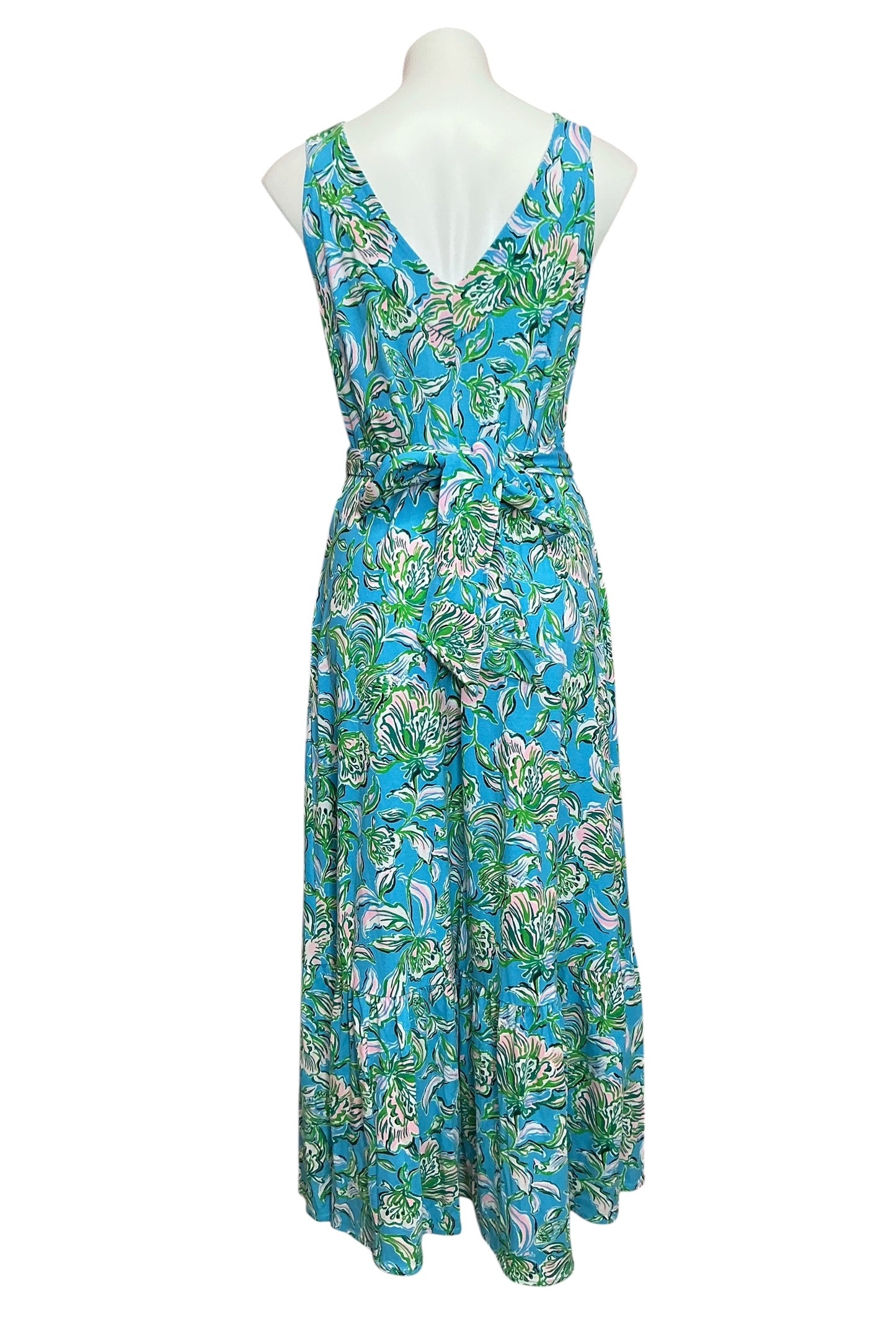Lilly Pulitzer NWT Madsen V Neck Midi Dress Cumulus Blue Chick Magnet - Size M