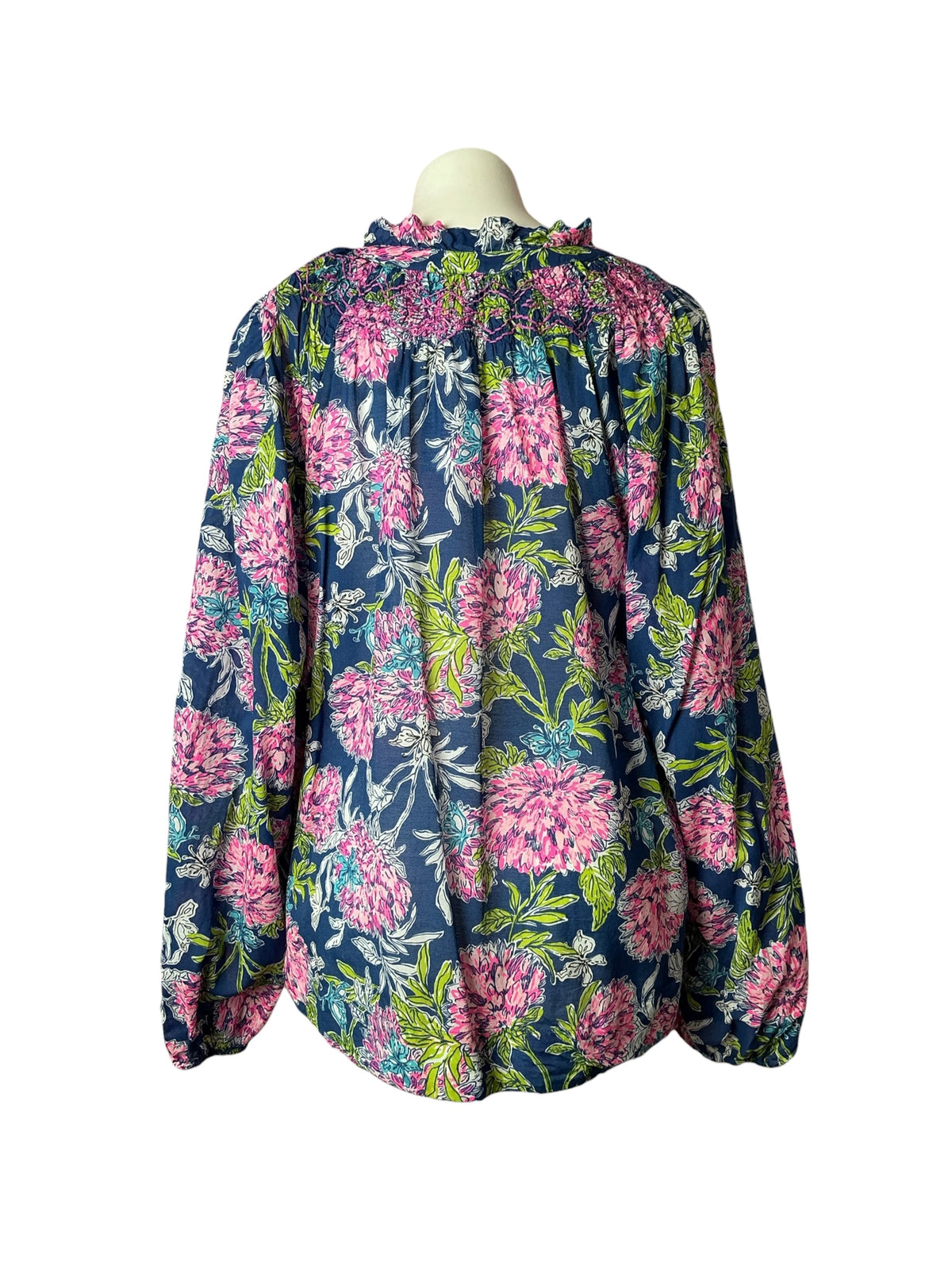 Lilly Pulitzer Lourdes Long Sleeve Top Multi Dahlia Licious - Size XL