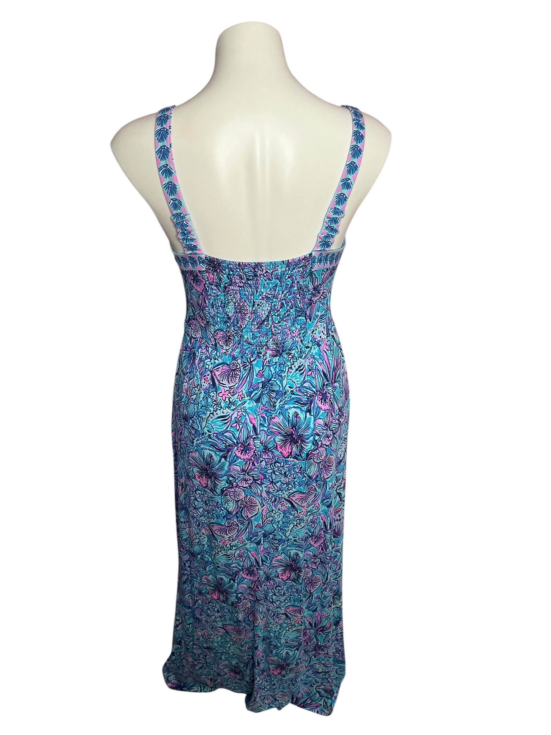 Lilly Pulitzer Mirasol Maxi Dress Breakwater Blue Shells N Bells - Size 4