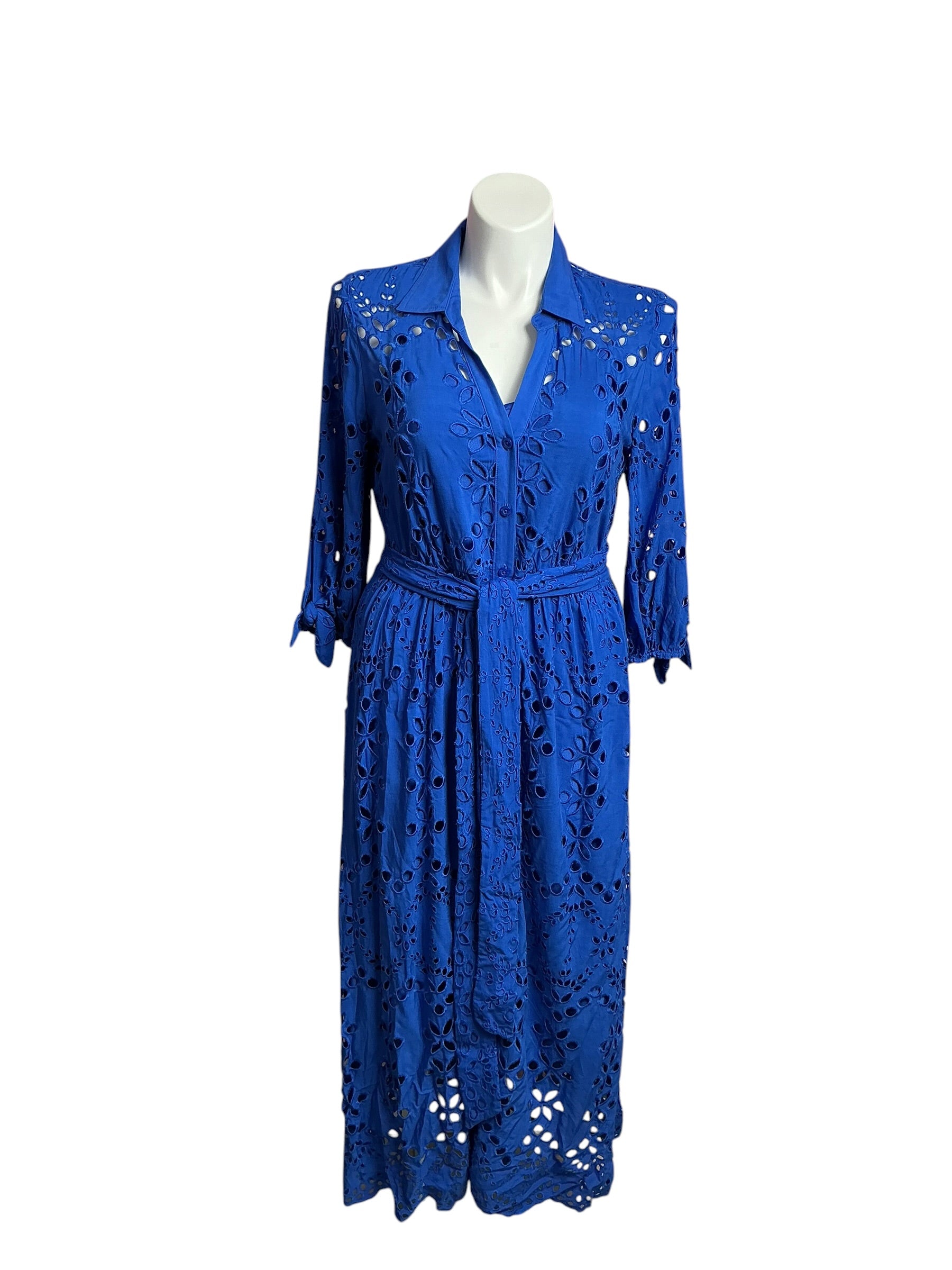 Lilly Pulitzer- NWT Amrita Midi Dress Borealis Blue Soirée Eyelet Size 14