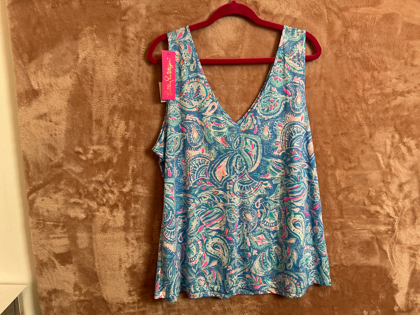 Lilly Pulitzer Top NWT - Gigi Top - Zanzibar Blue - Fish Kiss - Size XXL
