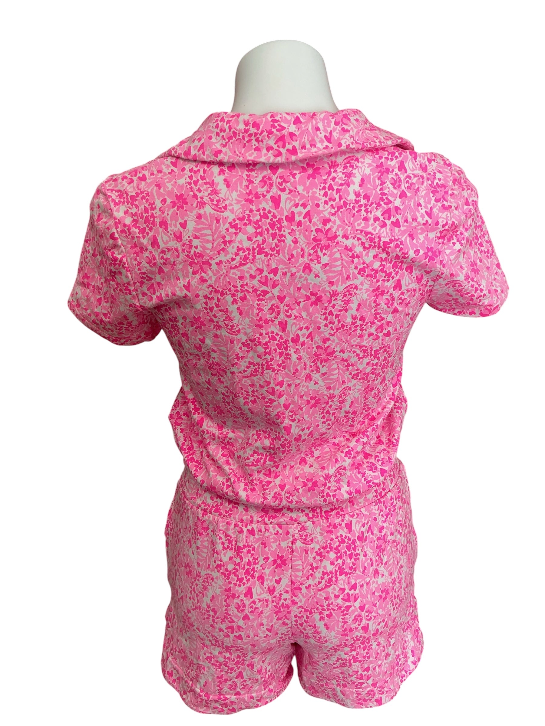 Lilly Pulitzer Jorgie Romper Pink Shandy Invest A Gator - Size S