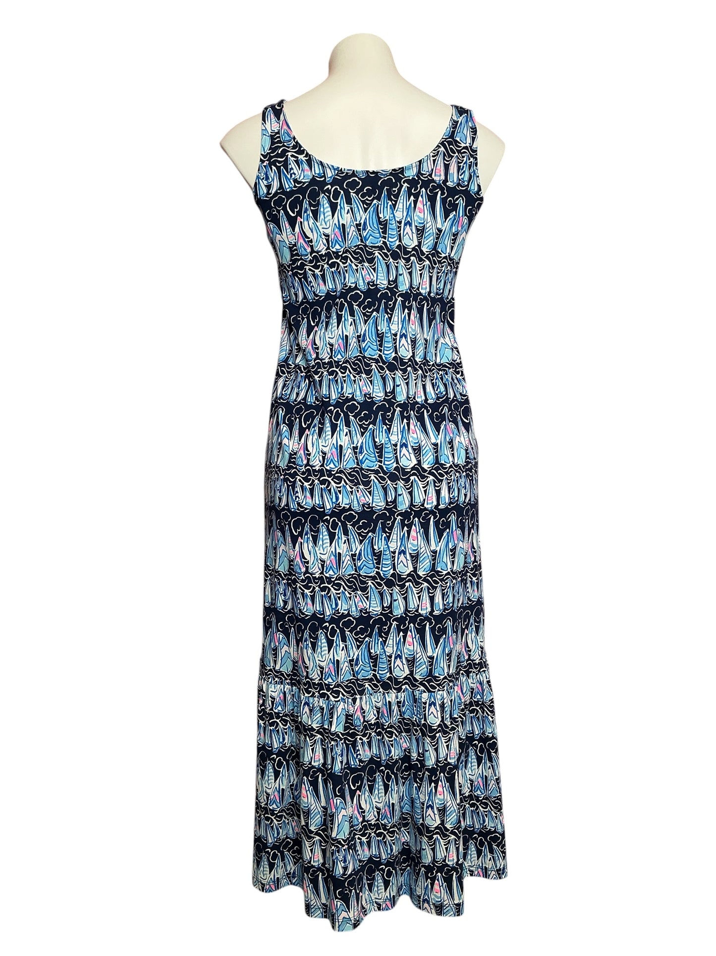 Lilly Pulitzer Martins Midi Dress Low Tide Navy Sails And Stripes - Size XXS