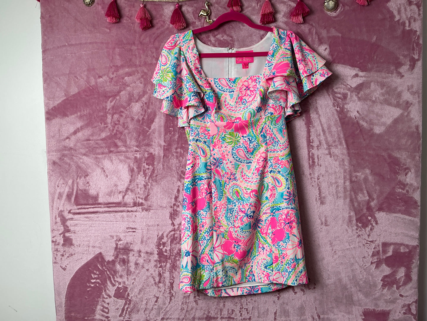 Lilly Pulitzer NWT Anniston Stretched Dress Flock Full Of Fun - Size 2