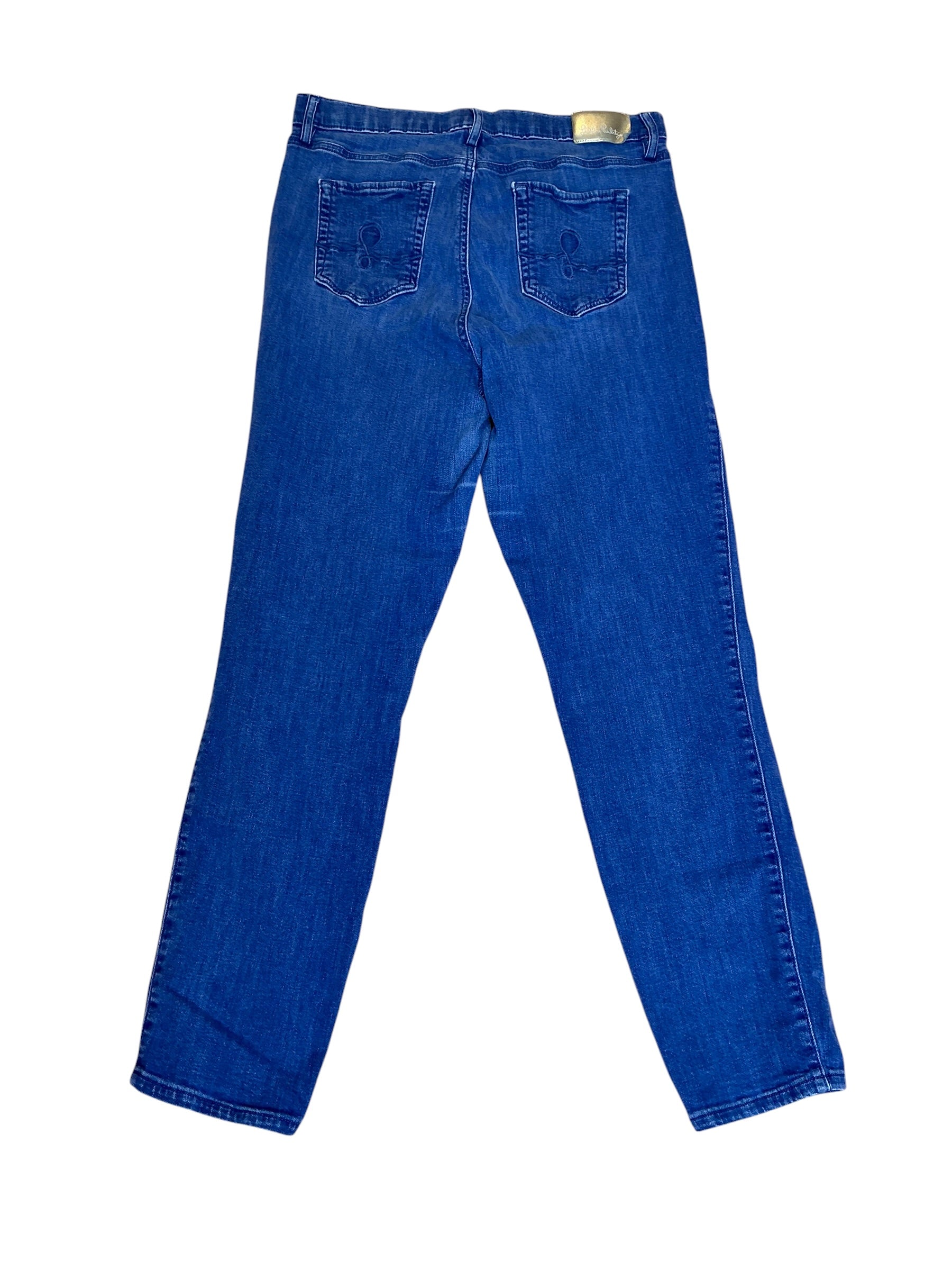 Lilly Pulitzer South Ocean High-Rise Ankle Skinny Jean Bennet Wash - Size 14