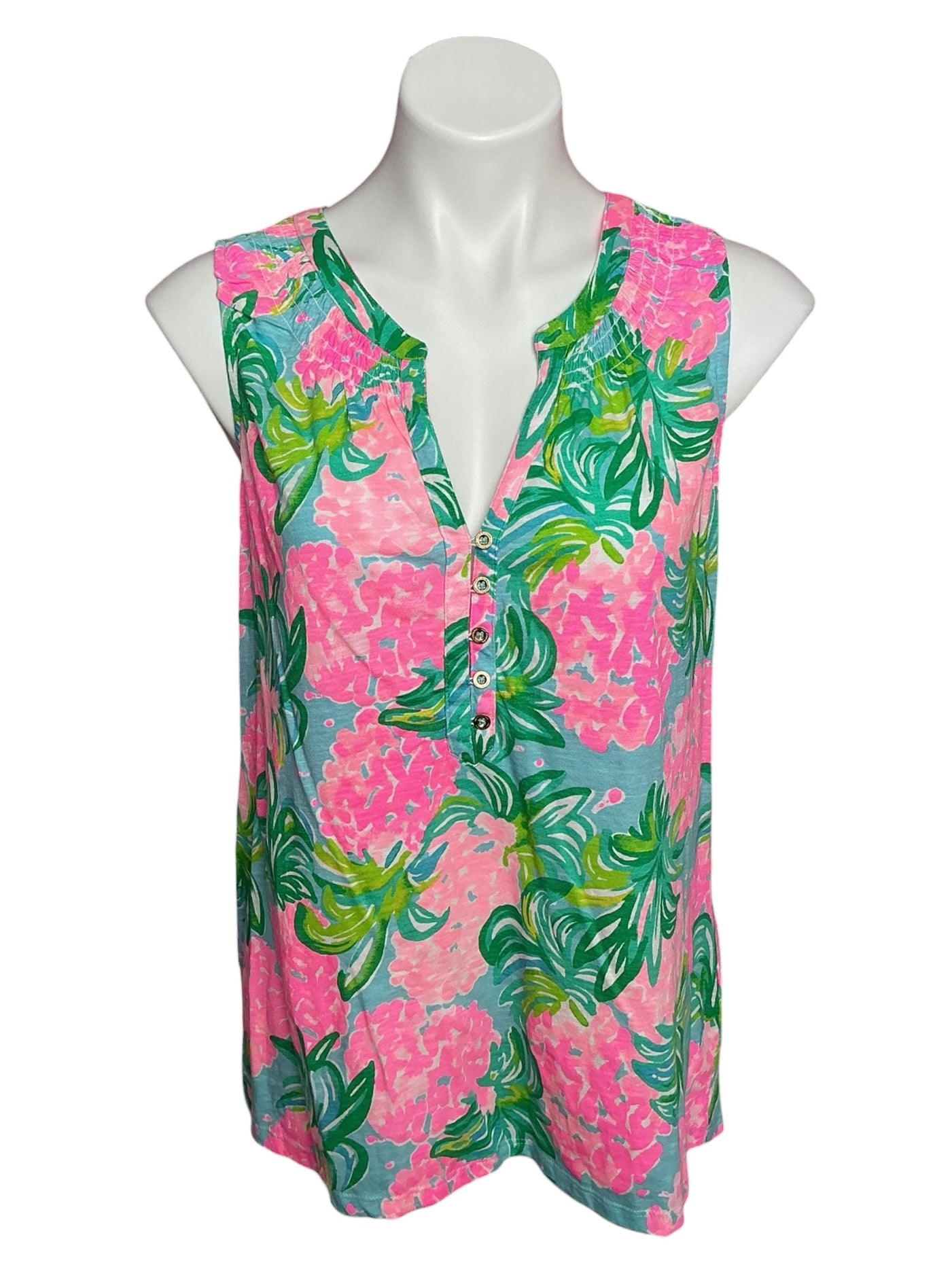 Lilly Pulitzer NWT Essie Top Blue Ibiza Pineapple Shake - Size XL