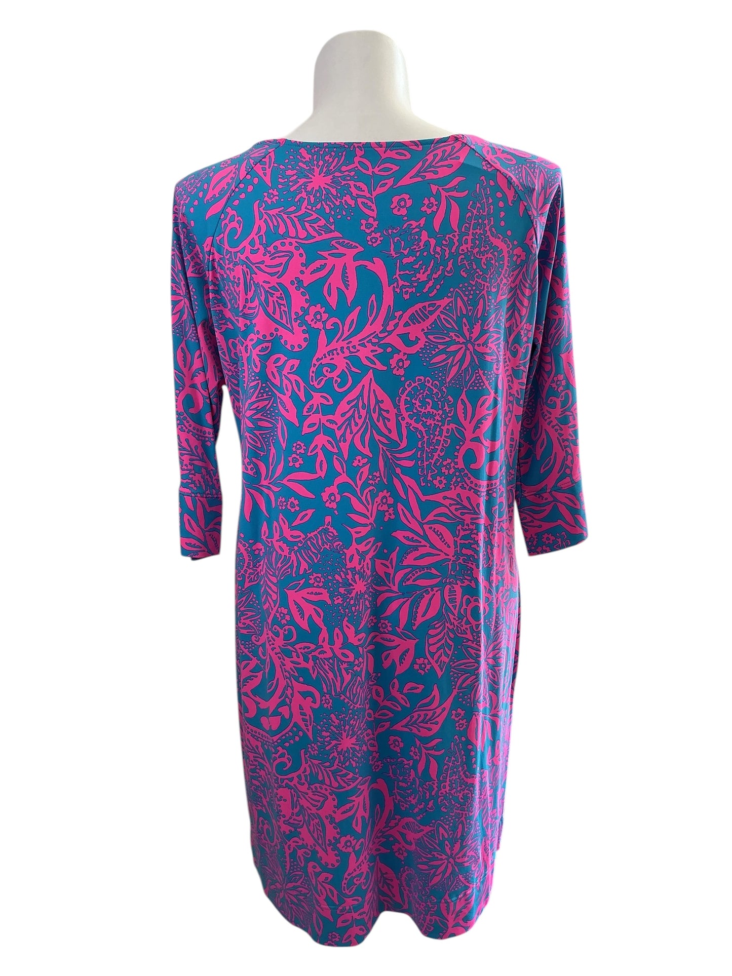 Lilly Pulitzer Braedyn UPF 50+ Dress - Aura Pink Leaf An Impression - Size XL