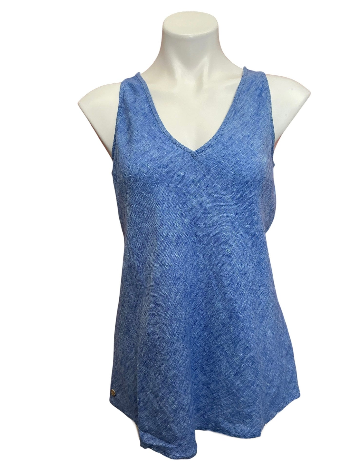 Lilly Pulitzer NWT Florin Sleeveless Linen Top Beckon Blue X Sea Salt Blue - Size S