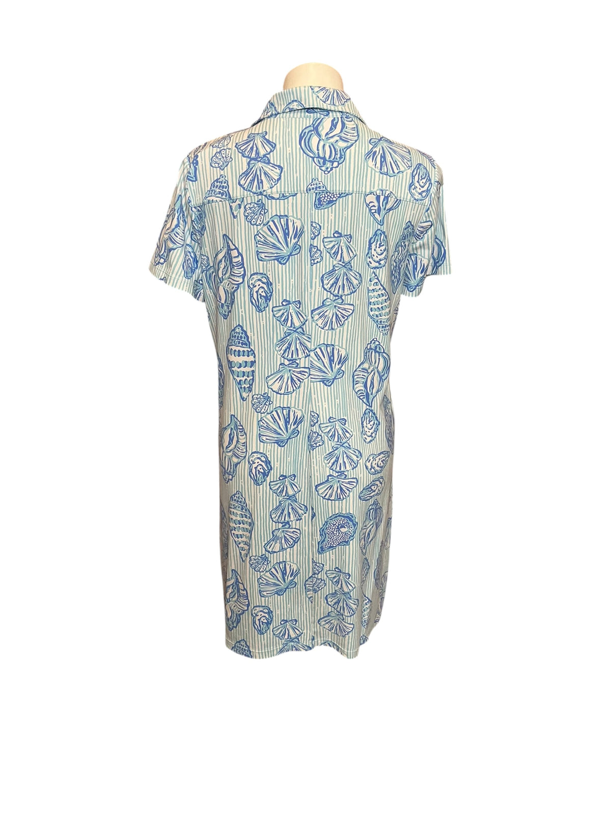 Lilly Pulitzer Mandi Dress Fresh Water Blue Cool As Shell - Size XL