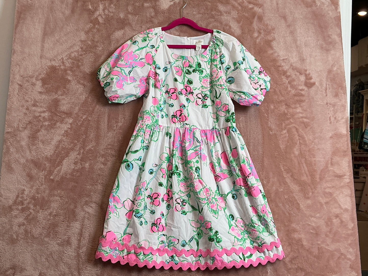 Lilly Pulitzer NWT - Kids Mini Knoxlie Dress - Multi Oversized Orchids On T - Size 14