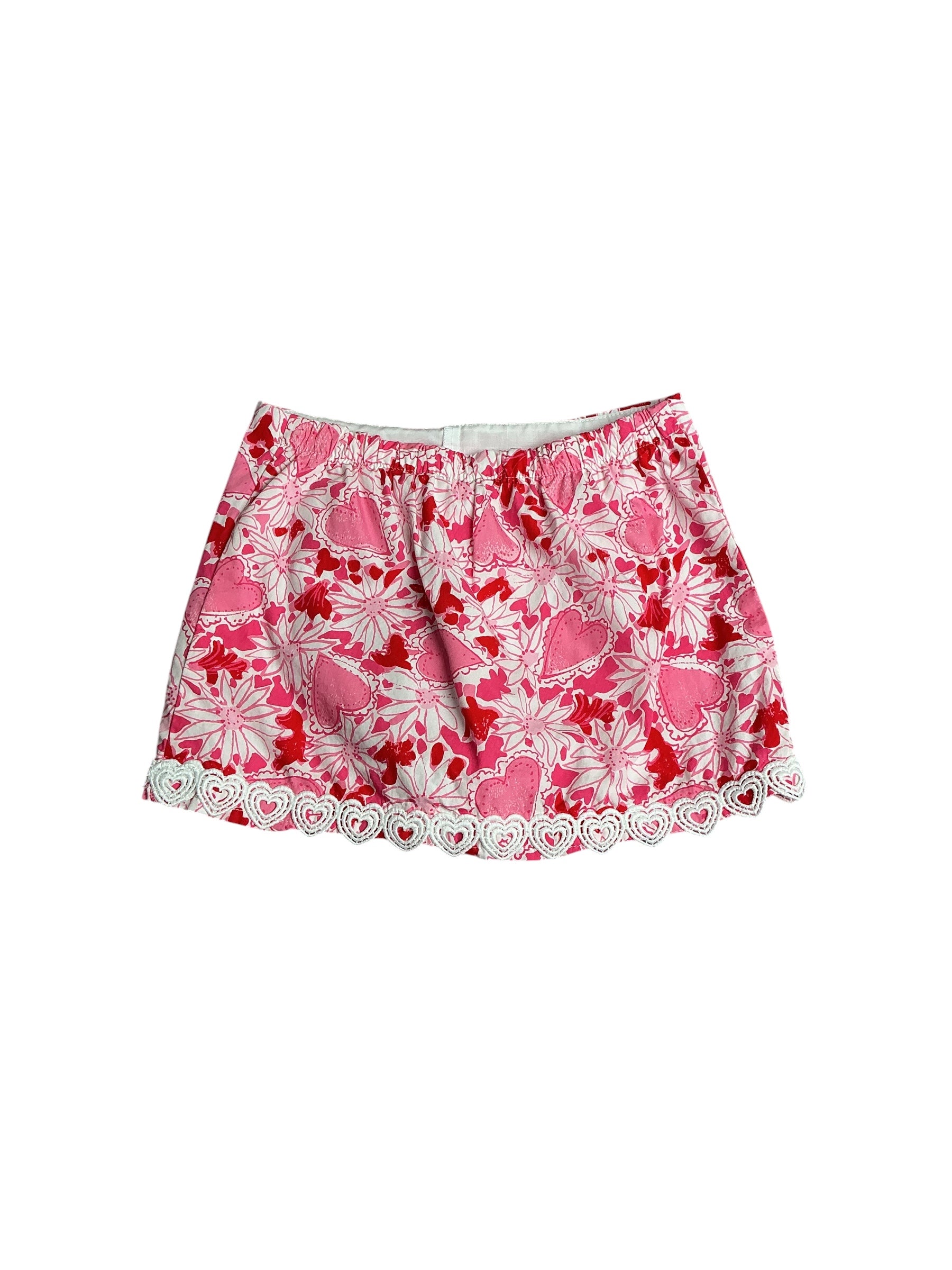 Lilly Pulitzer- Girls Michelina Mini Skort Coconut Dear Heart Size M(6-7)