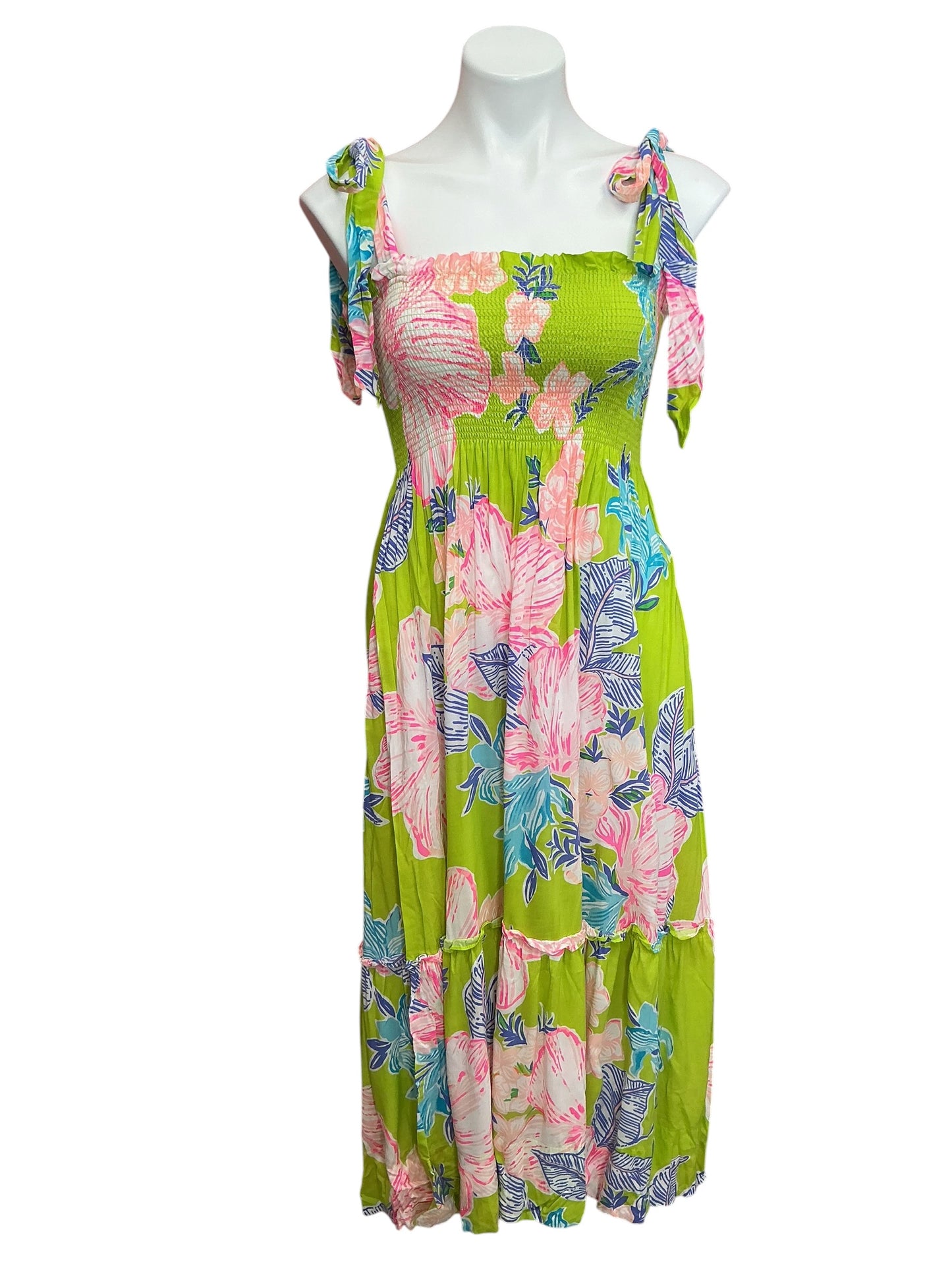 Lilly Pulitzer Rivera Midi Dress Matcha Green Boho Babe - Size XXS