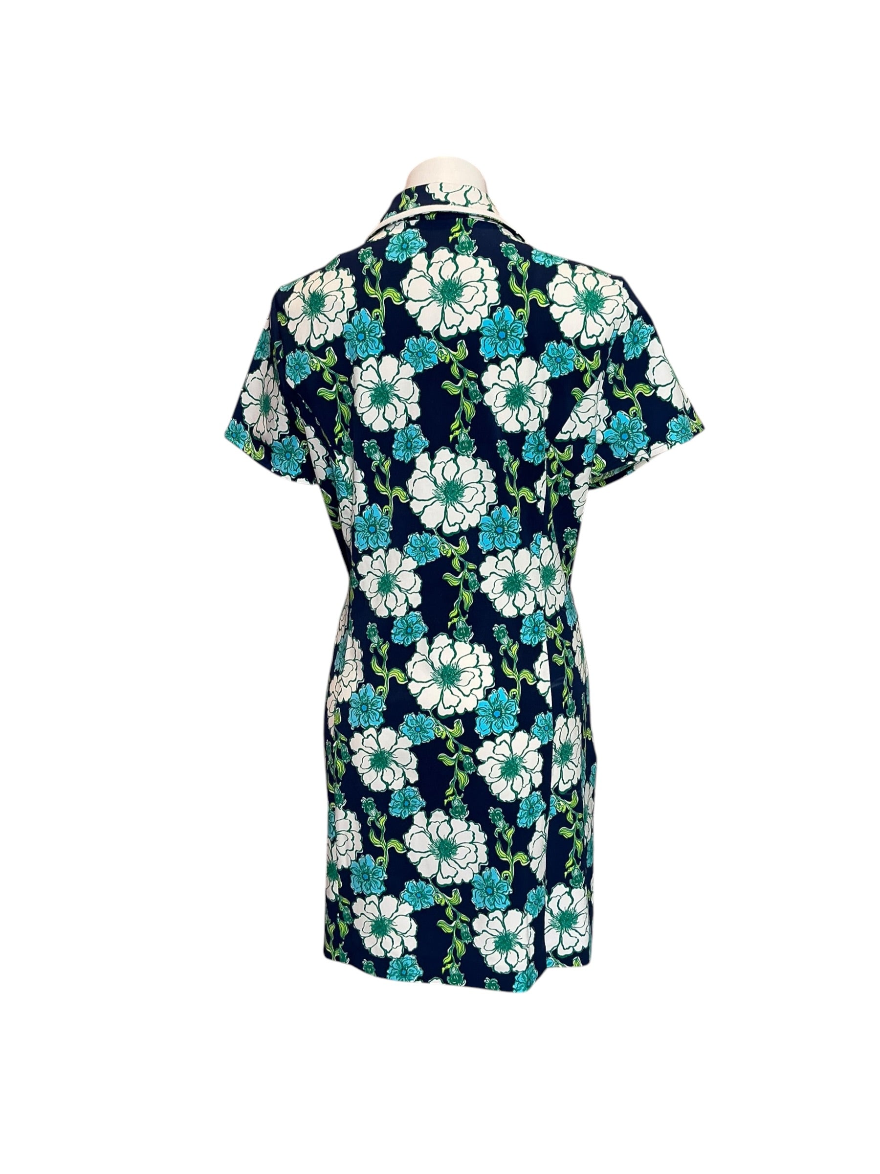 Lilly Pulitzer NWT Kathy Short Sleeve Dress UPF 50+ Low Tide Navy Go Big Golf - Size 14