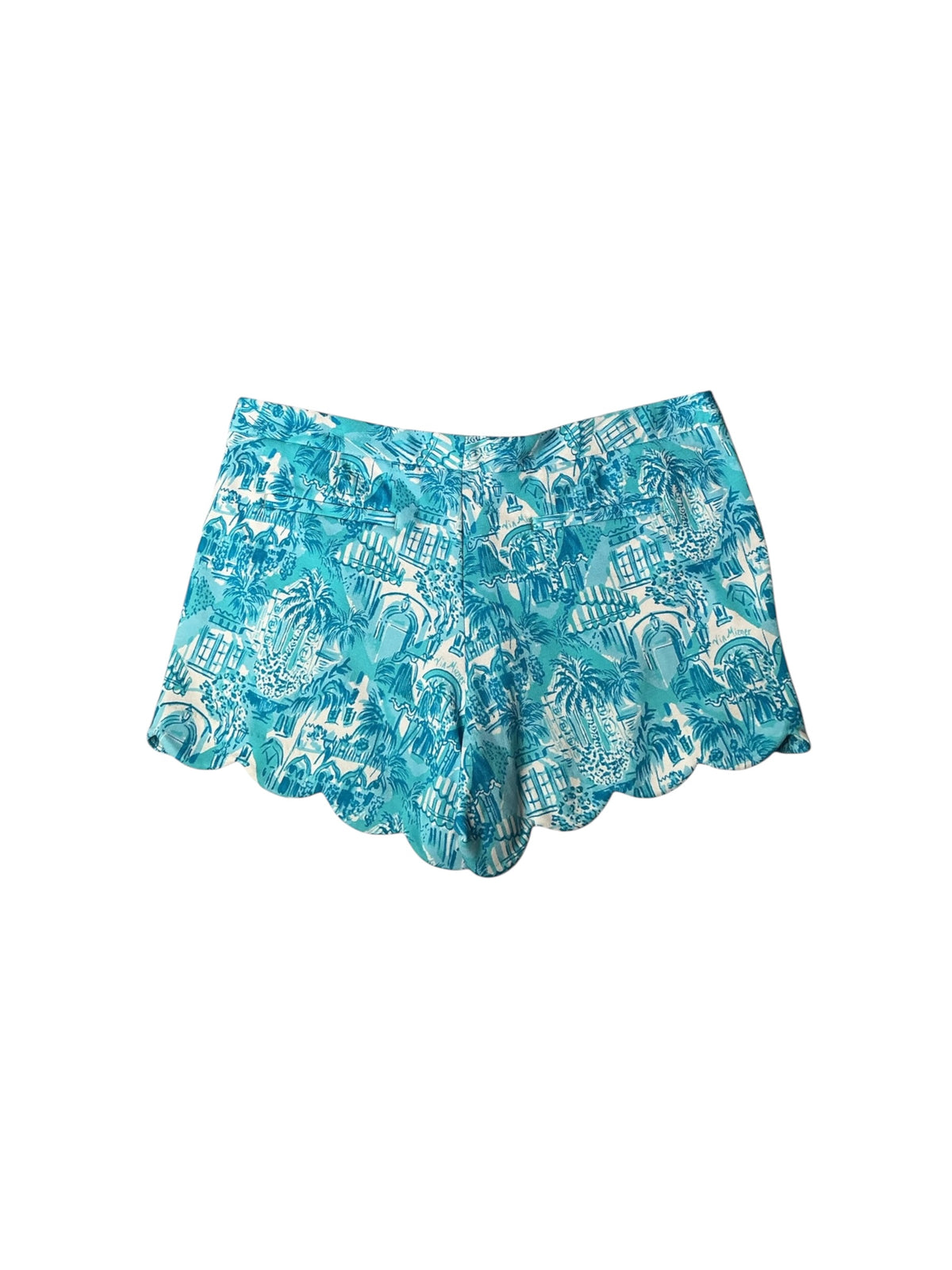 Lilly Pulitzer Buttercup Knit Shorts Sunny State Of Mind Amalfi Blue - Size 16