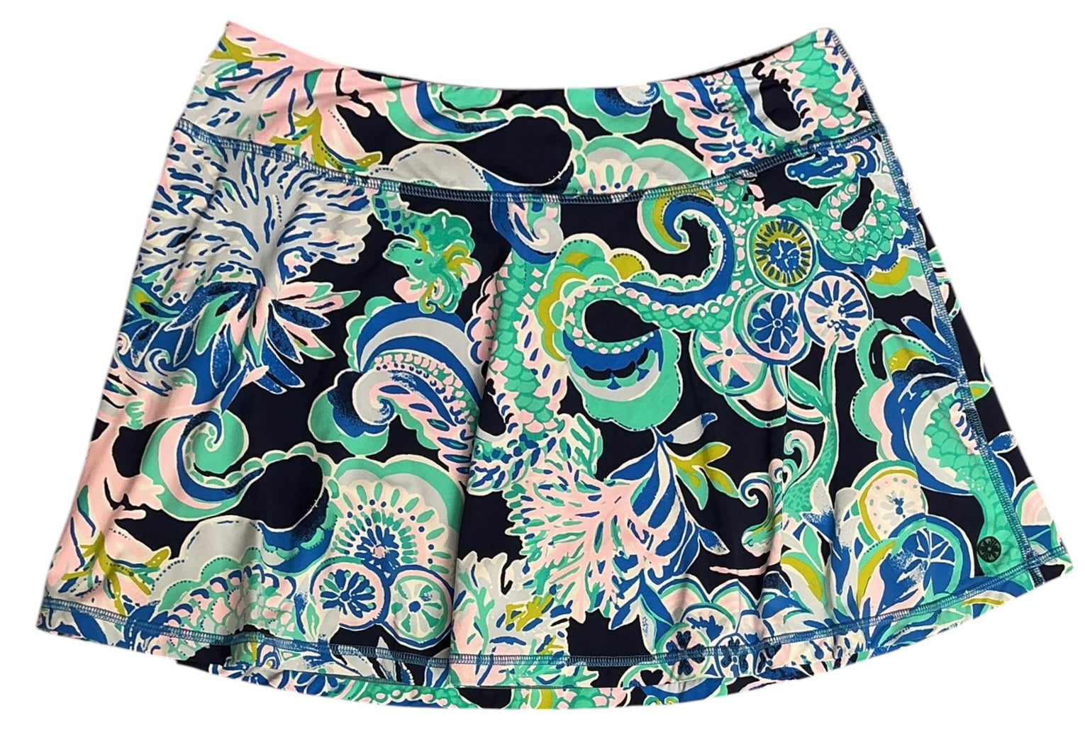 Lilly Pulitzer Luxletic Aila Skort Bright Navy Sirens & Spirits - Size M