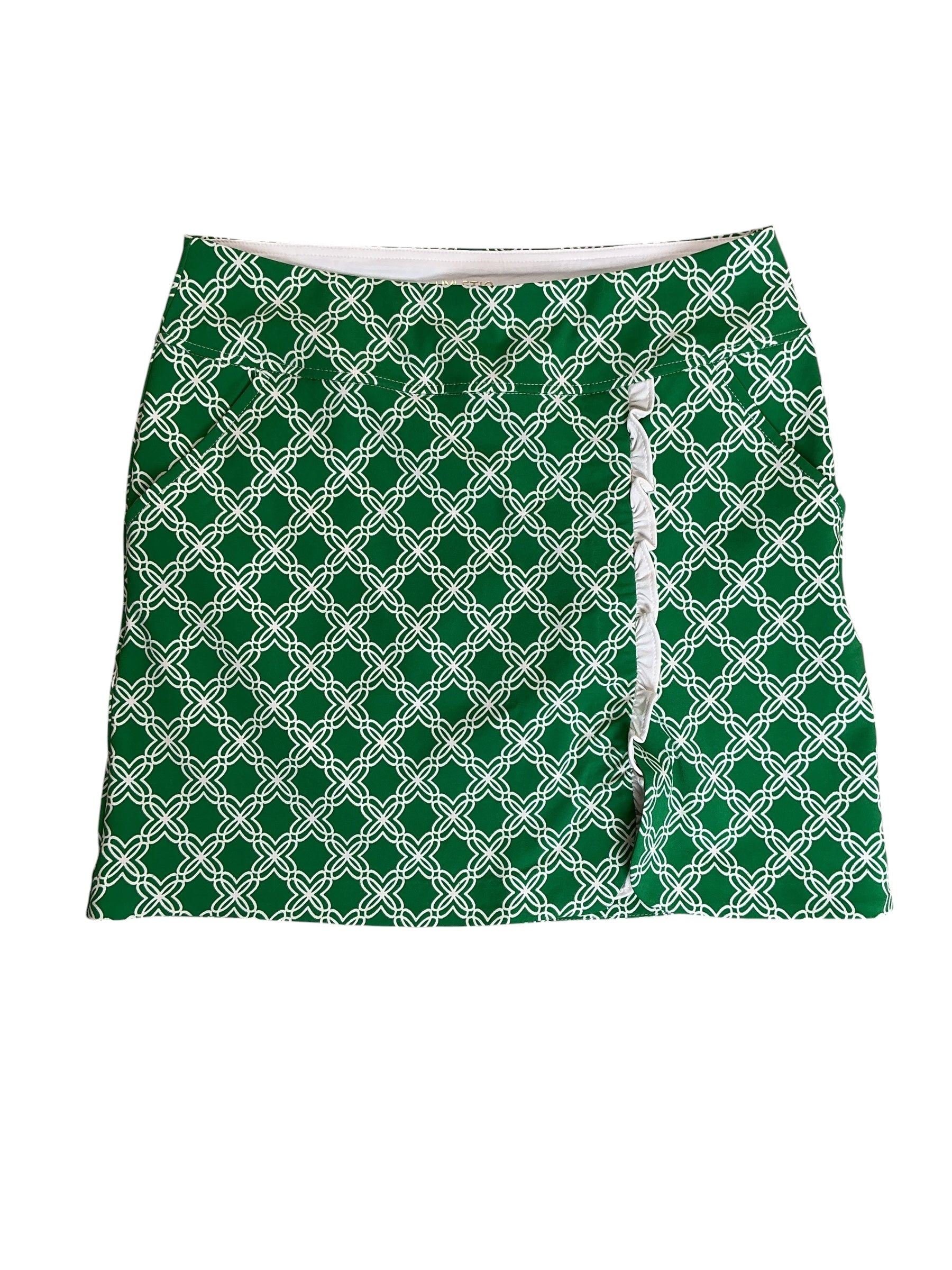Lilly Pulitzer NWT Monica Ruffle Skort UPF 50+ Bamboo Green Boo Green Open Butterfly - Size 6