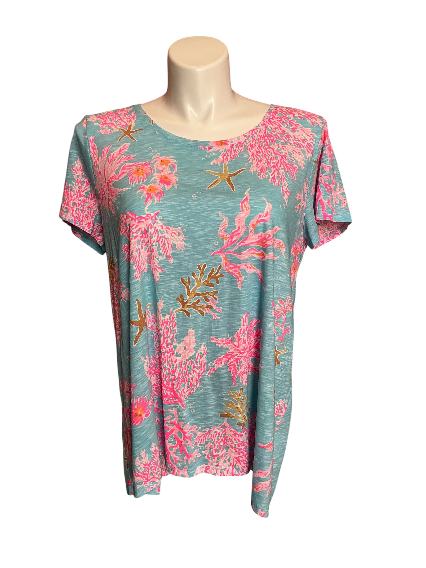 Lilly Pulitzer NWT Etta Scoop Neck Multi Royal Coral - Size XXL