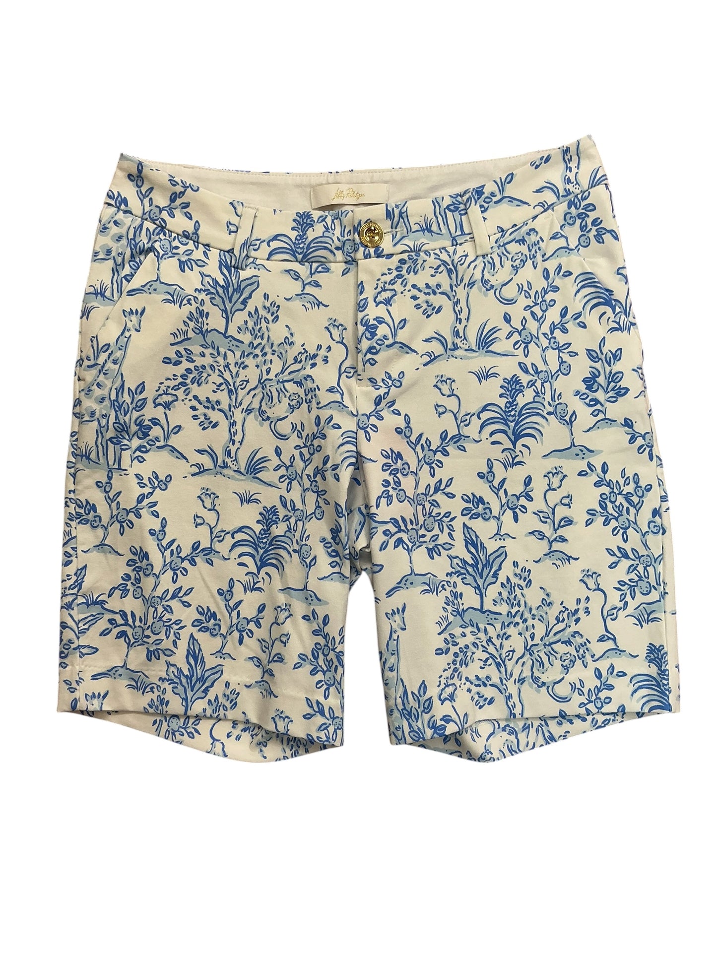 Lilly Pulitzer NWT Natia Mid Rise Knit Shorts Resort White Tall Tales - Size 6