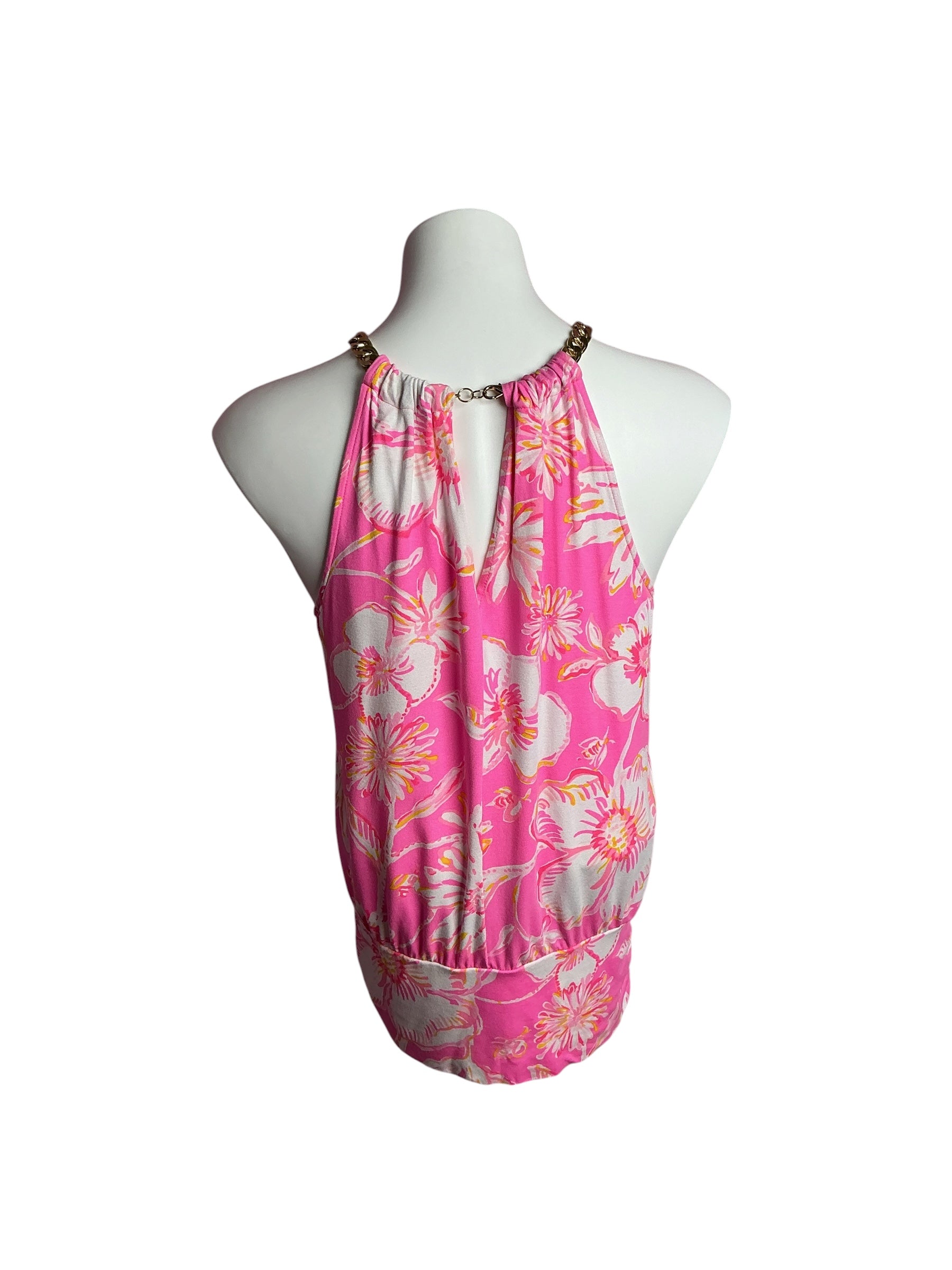 Lilly Pulitzer- Bowen Halter Top Prosecco Pink Beachy Blooms Size S