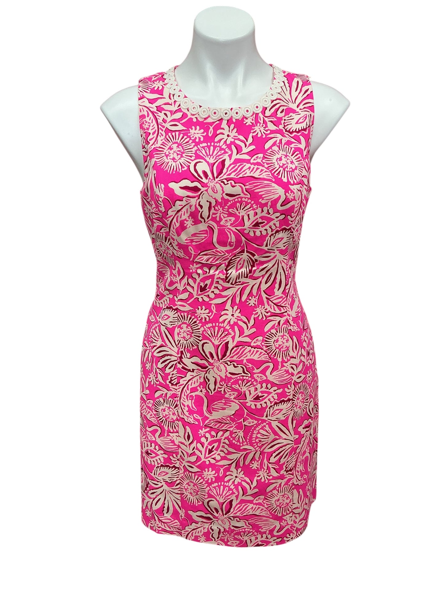 Lilly Pulitzer Aubria Shift Dress Passion Fruit Pink Absolutely Flamazing - Size 4