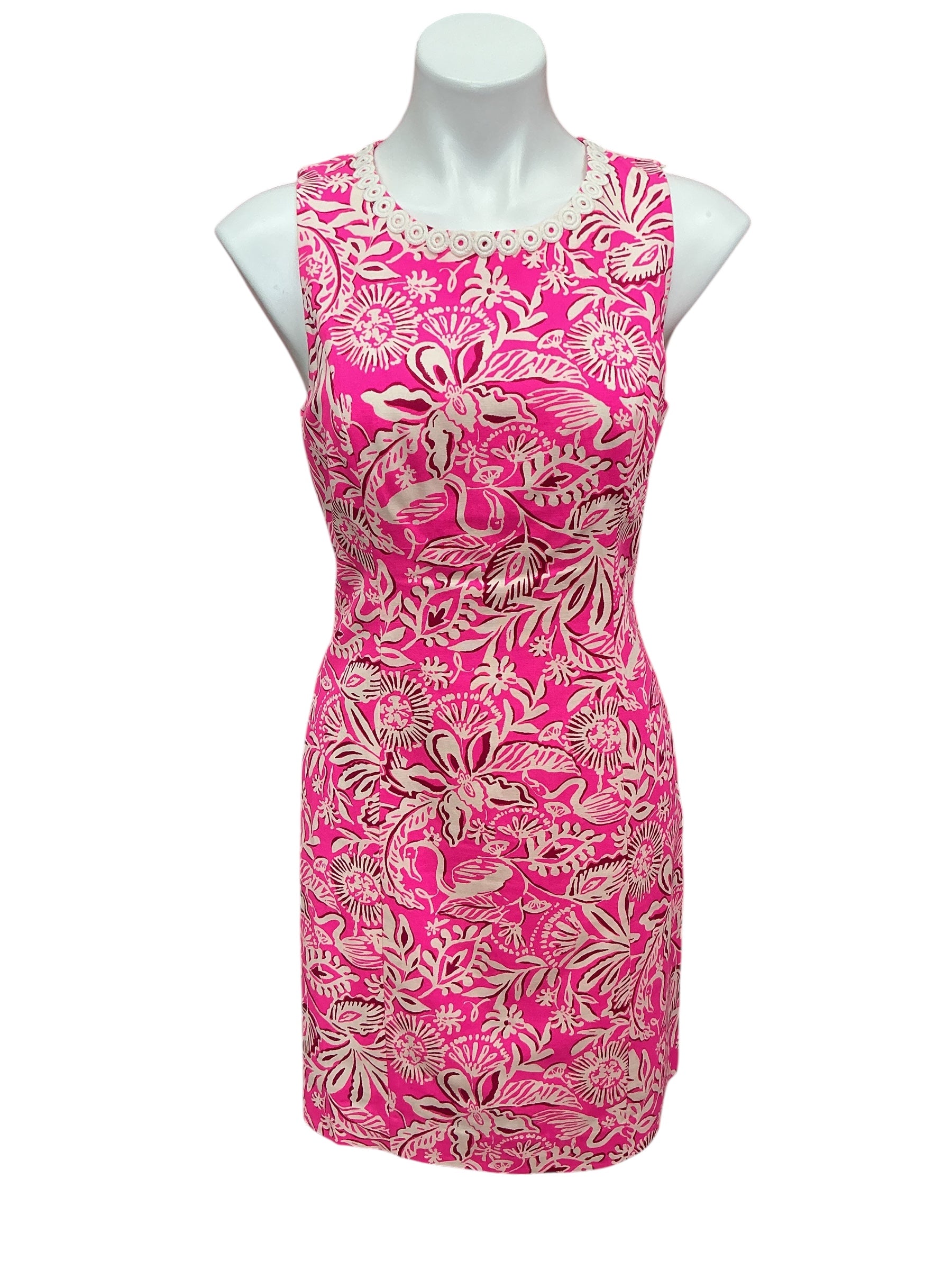 Lilly Pulitzer Aubria Shift Dress Passion Fruit Pink Absolutely Flamazing - Size 4