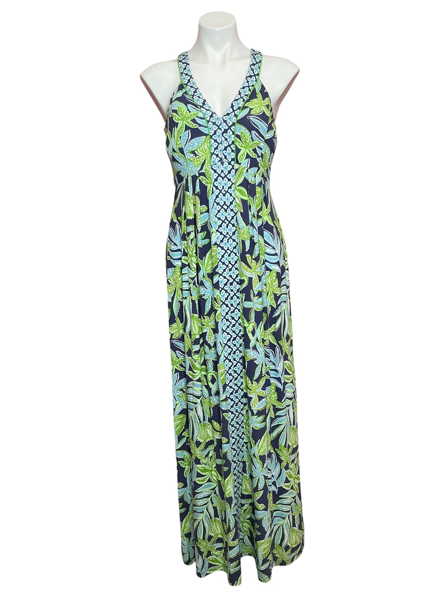 Lilly Pulitzer NWT Carmilla Maxi Dress Sapphire Pool Tropical Tango Engineered - Size 4