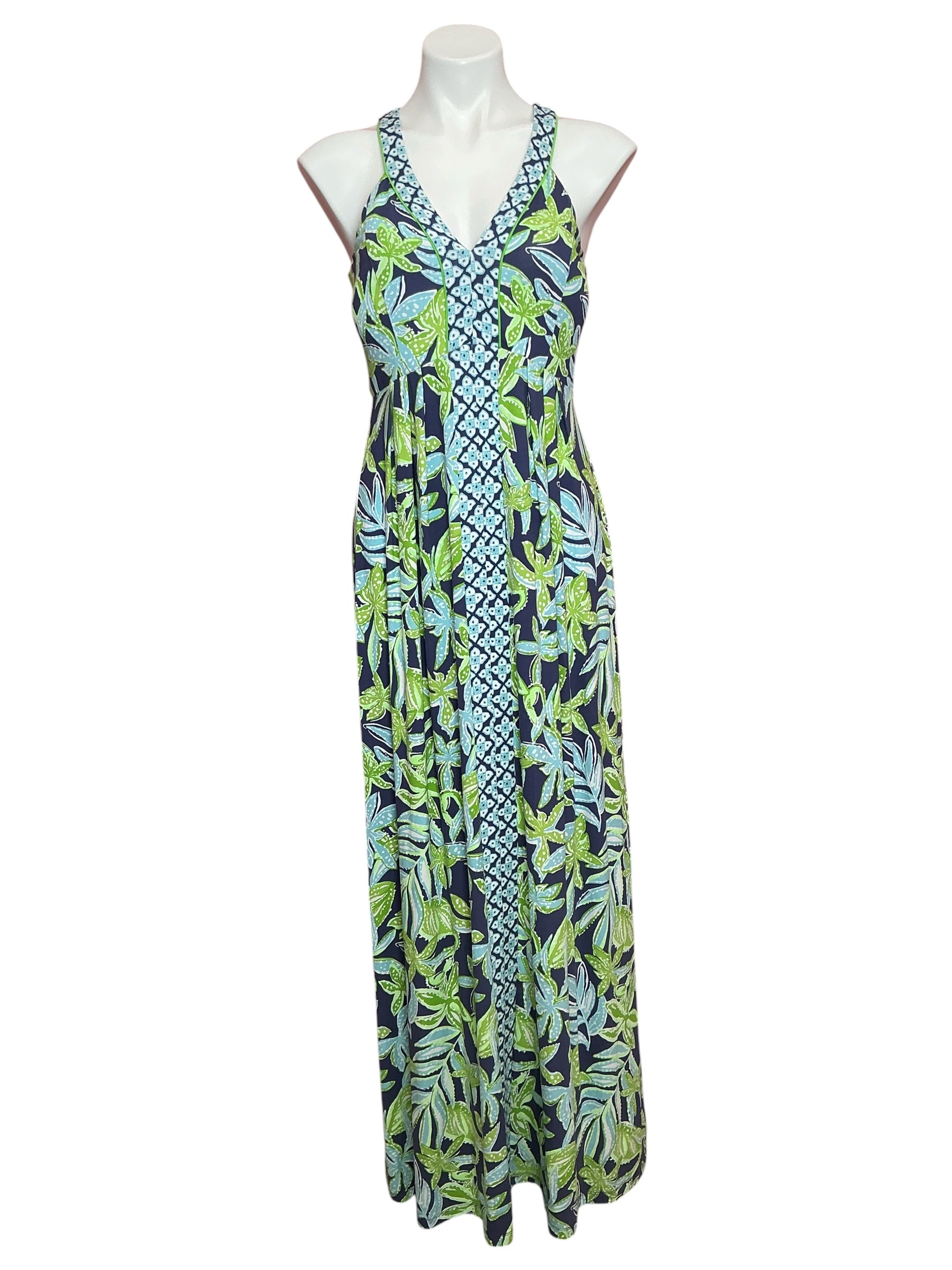 Lilly Pulitzer NWT Carmilla Maxi Dress Sapphire Pool Tropical Tango Engineered - Size 4