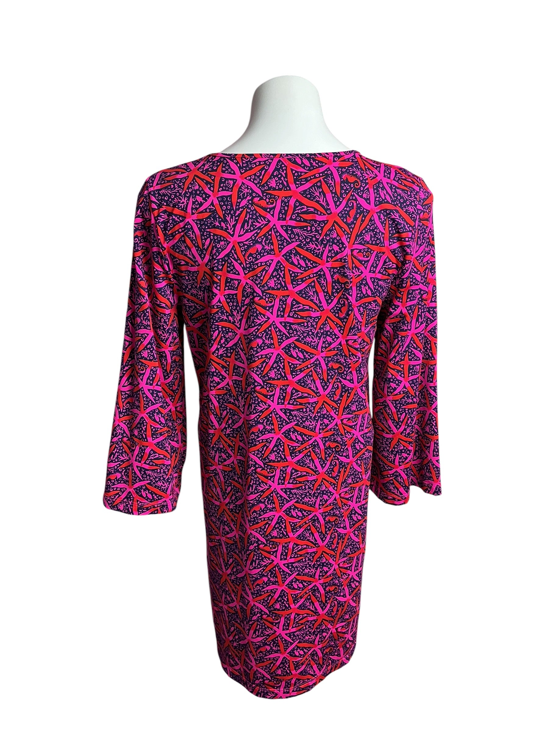 Lilly Pulitzer Johana Long Sleeve Cover-Up Passion Fruit Pink Star Searching - Size S