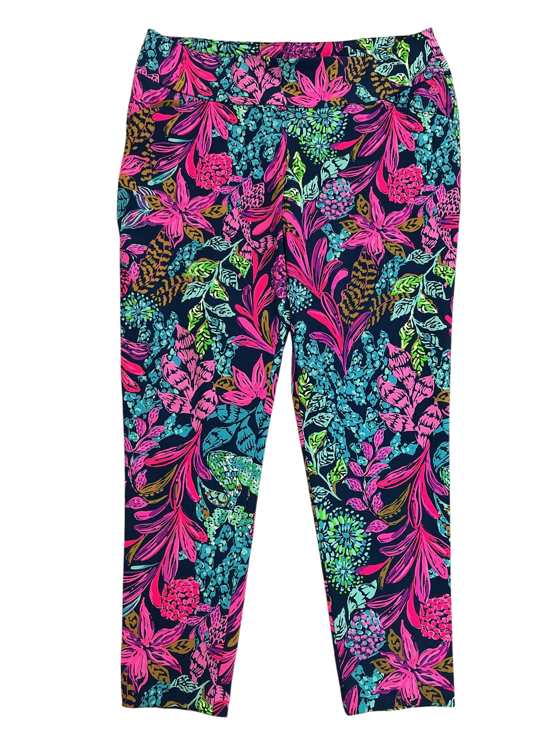 Lilly Pulitzer Emora Knit Pants Onyx Twilight Coral - Size 16