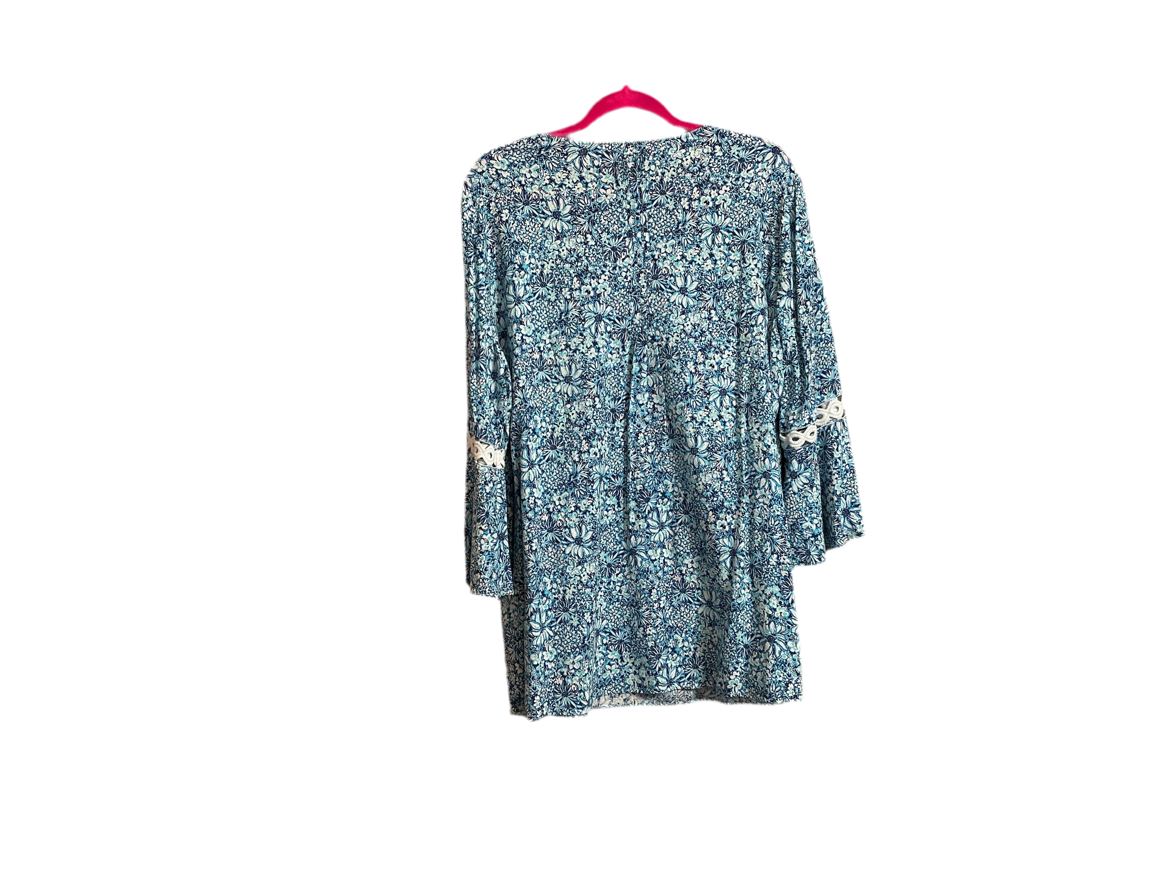 Lilly Pulitzer NWT Hollie Tunic Cumulus Blue Blooming Together - Size XL