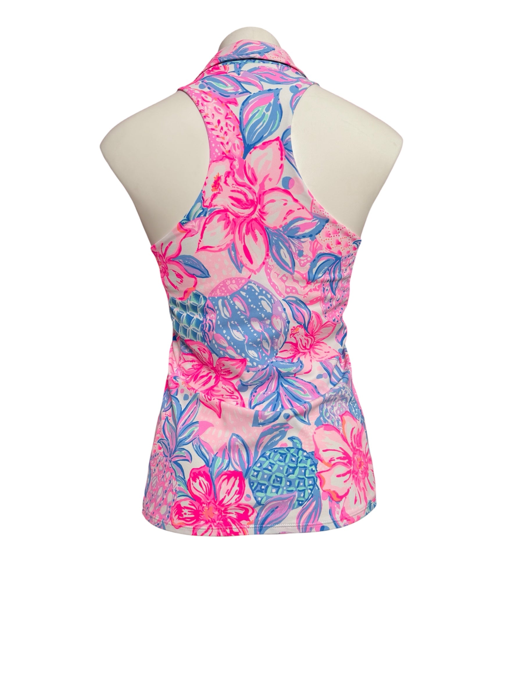 Lilly Pulitzer NWT Luxletic Lakelyn Bra PoloUPF 50+, Pink Isle- Snappy Turtle Size S