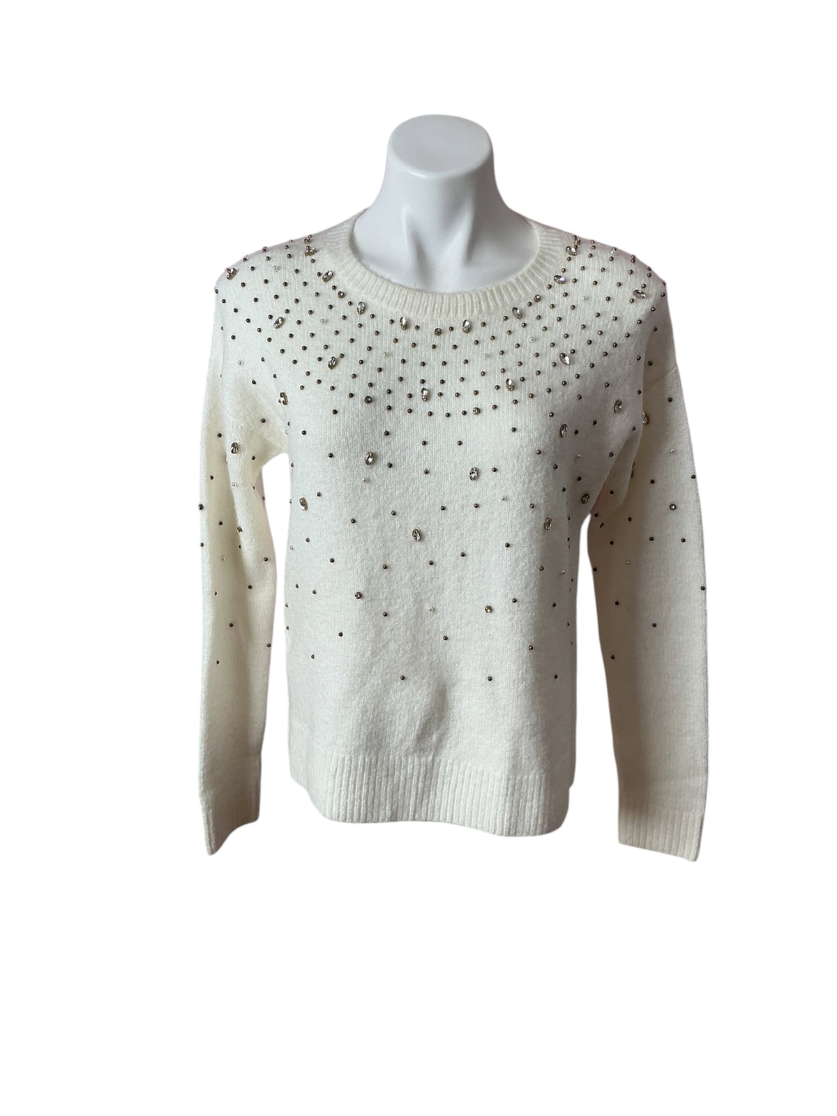 Lilly Pulitzer Nysa Rhinestone Sweater Coconut Rhinestone Splash - Size S