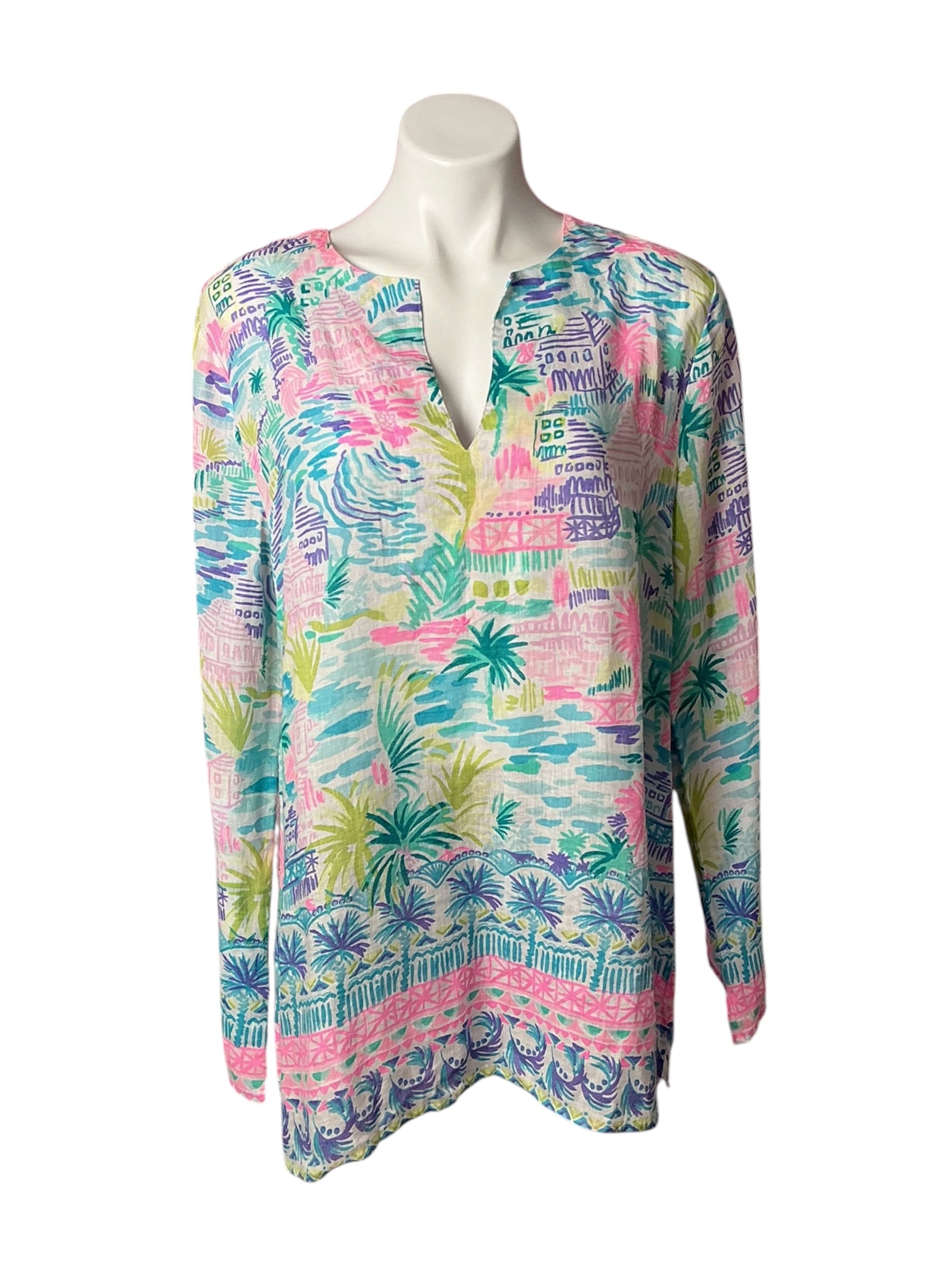 Lilly Pulitzer NWT Ocean Cove Tunic Multi Private Island Engineered Tunic - Size XL