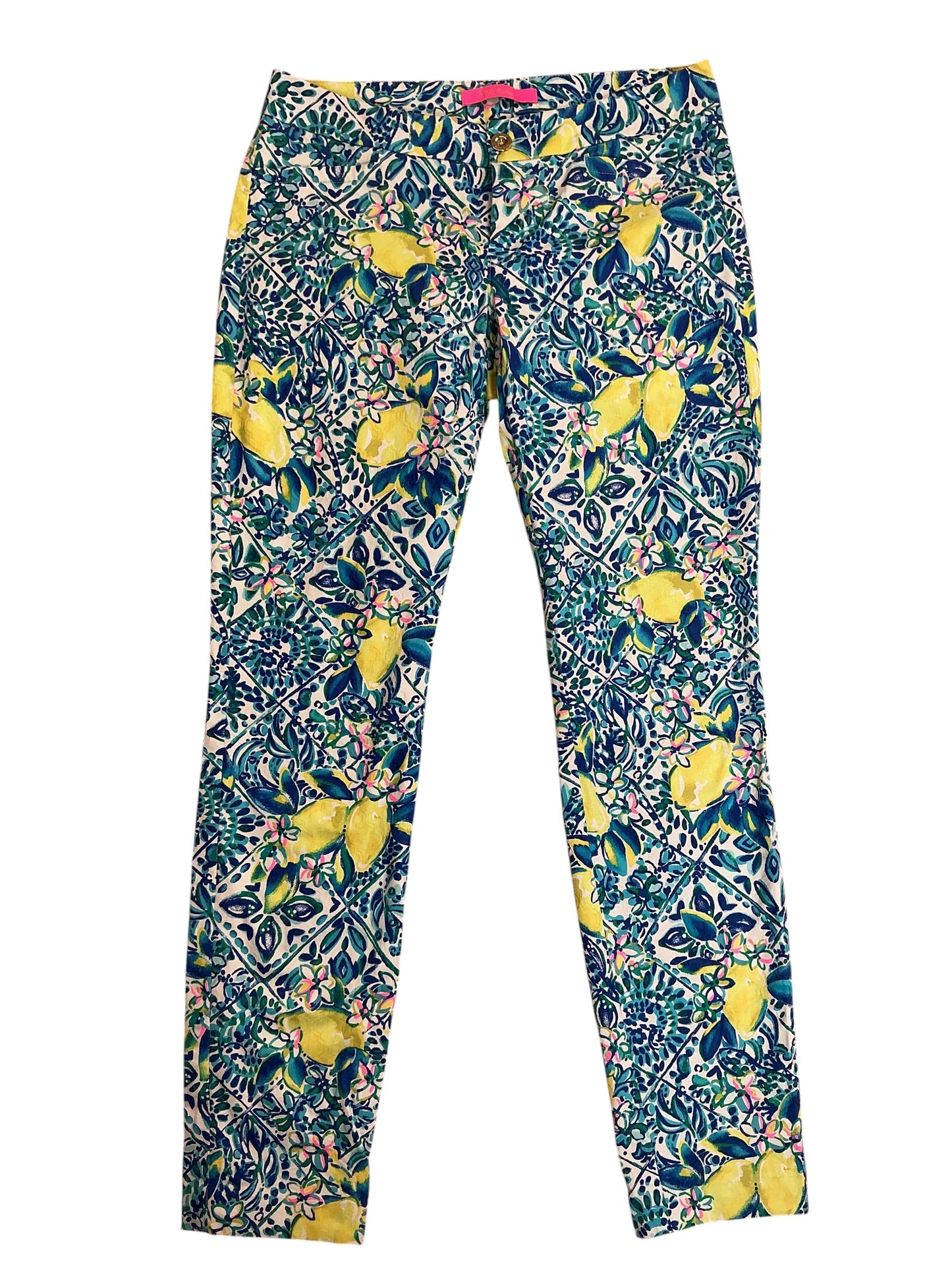 Lilly Pulitzer Kelly Skinny Ankle Pants Resort White Zest For Life - Size 2