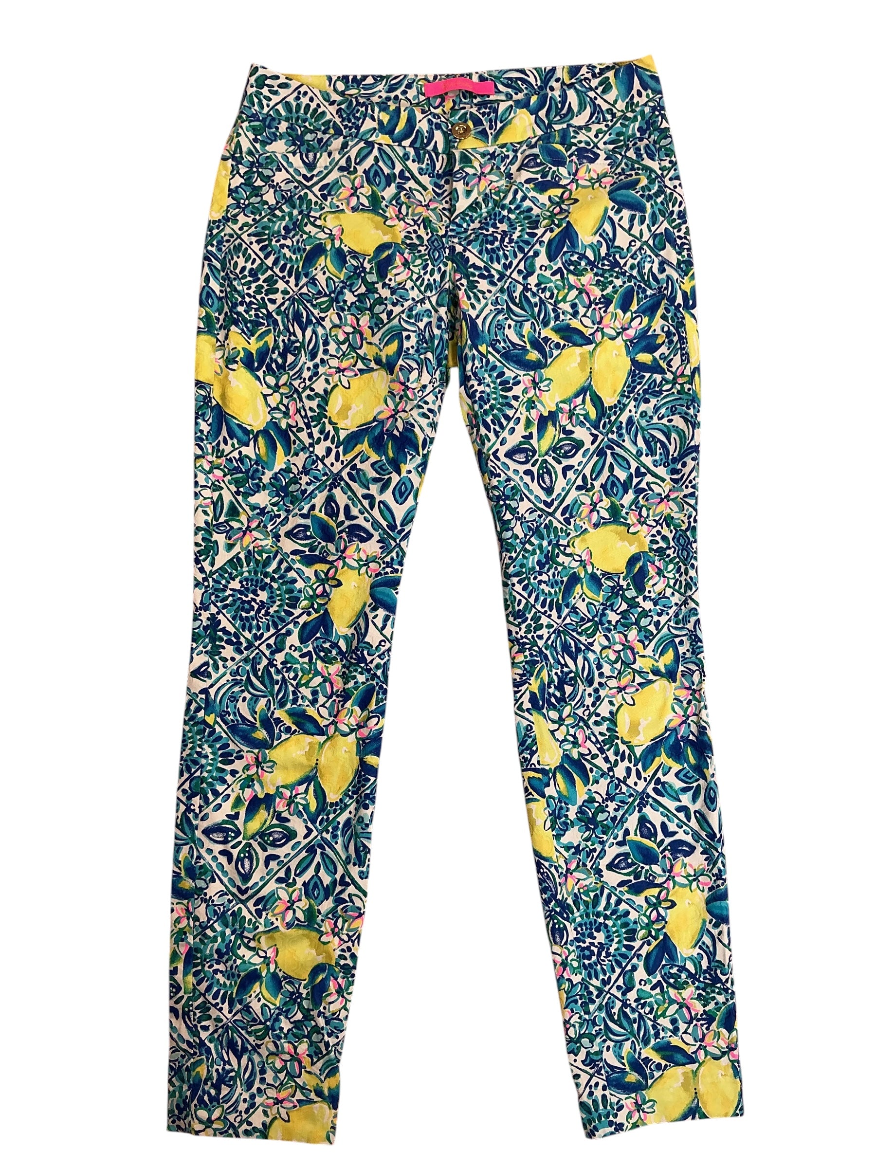 Lilly Pulitzer Kelly Skinny Ankle Pants Resort White Zest For Life - Size 2