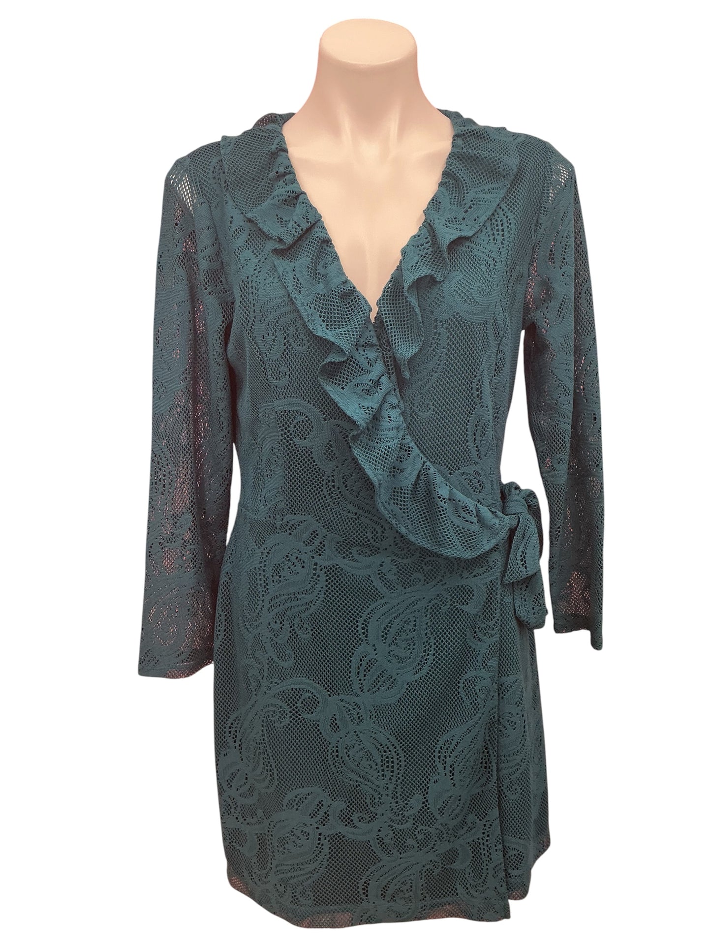 Lilly Pulitzer NWT Tiki Wrap Ruffle Romper Inky Tidal Jellyfish Critter Crochet - Size L