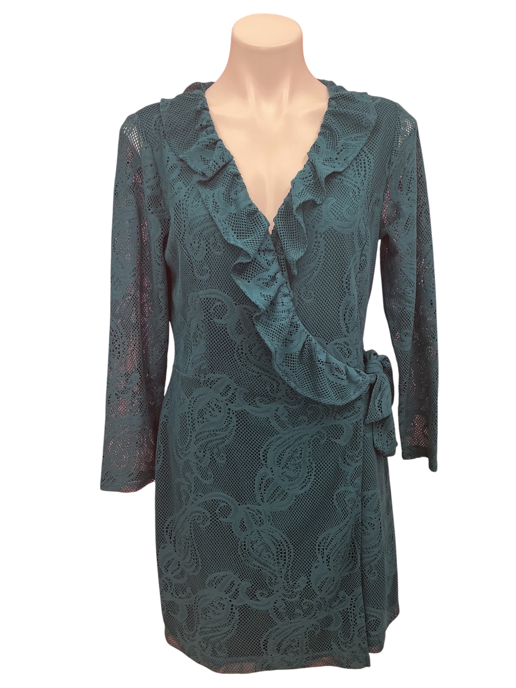 Lilly Pulitzer NWT Tiki Wrap Ruffle Romper Inky Tidal Jellyfish Critter Crochet - Size L