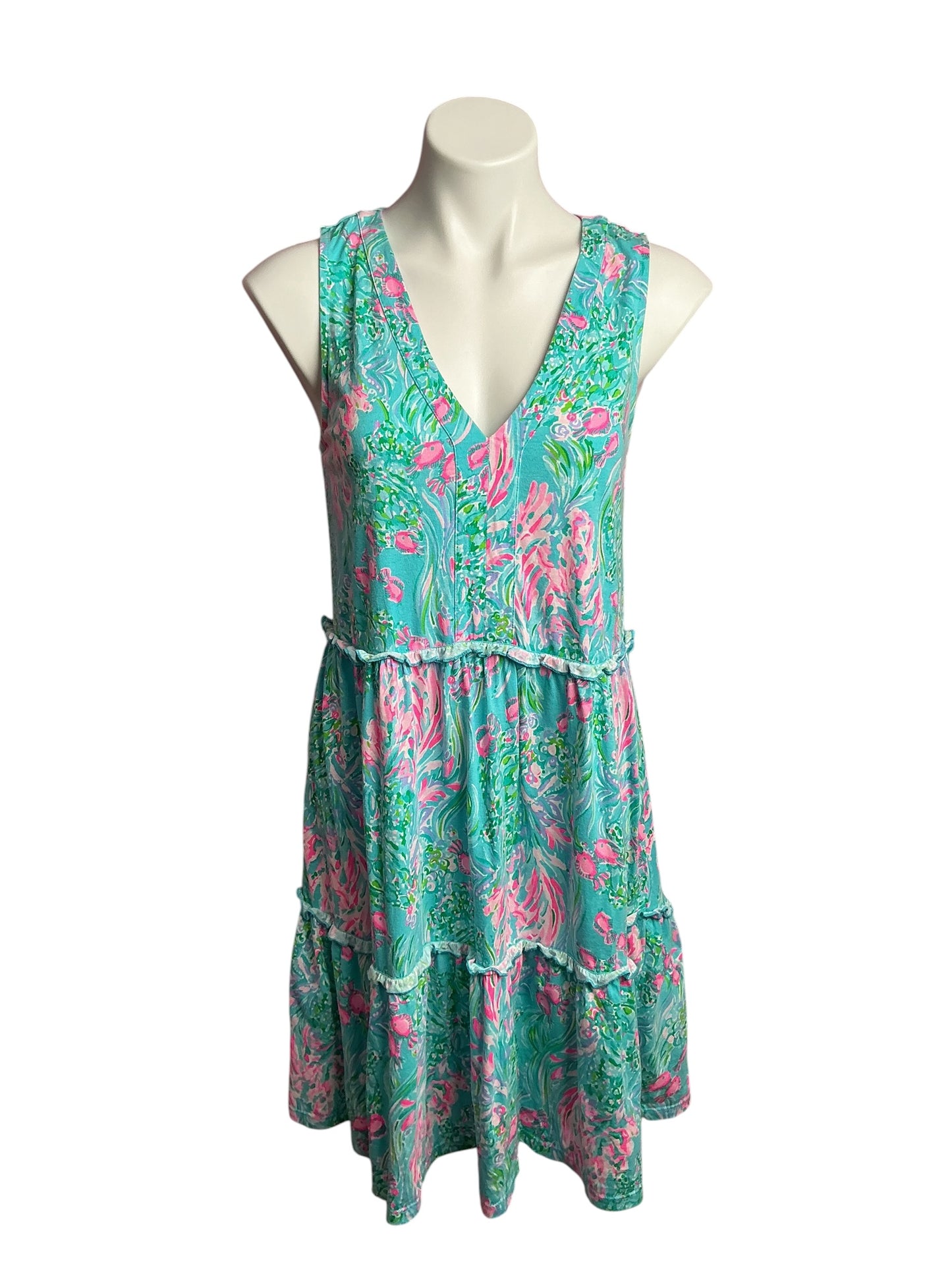 Lilly Pulitzer- Lorina Swing Dress Amalfi Blue Best Fishes Size S