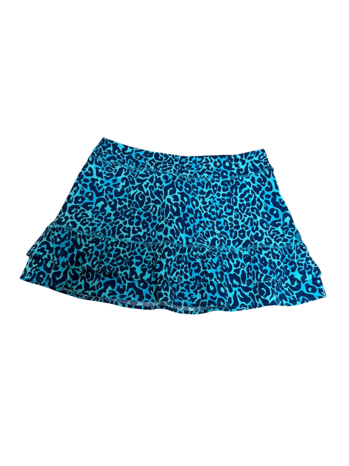 Lilly Pulitzer Luxletic Peachy Skort Blue Grotto Leopard - Size M